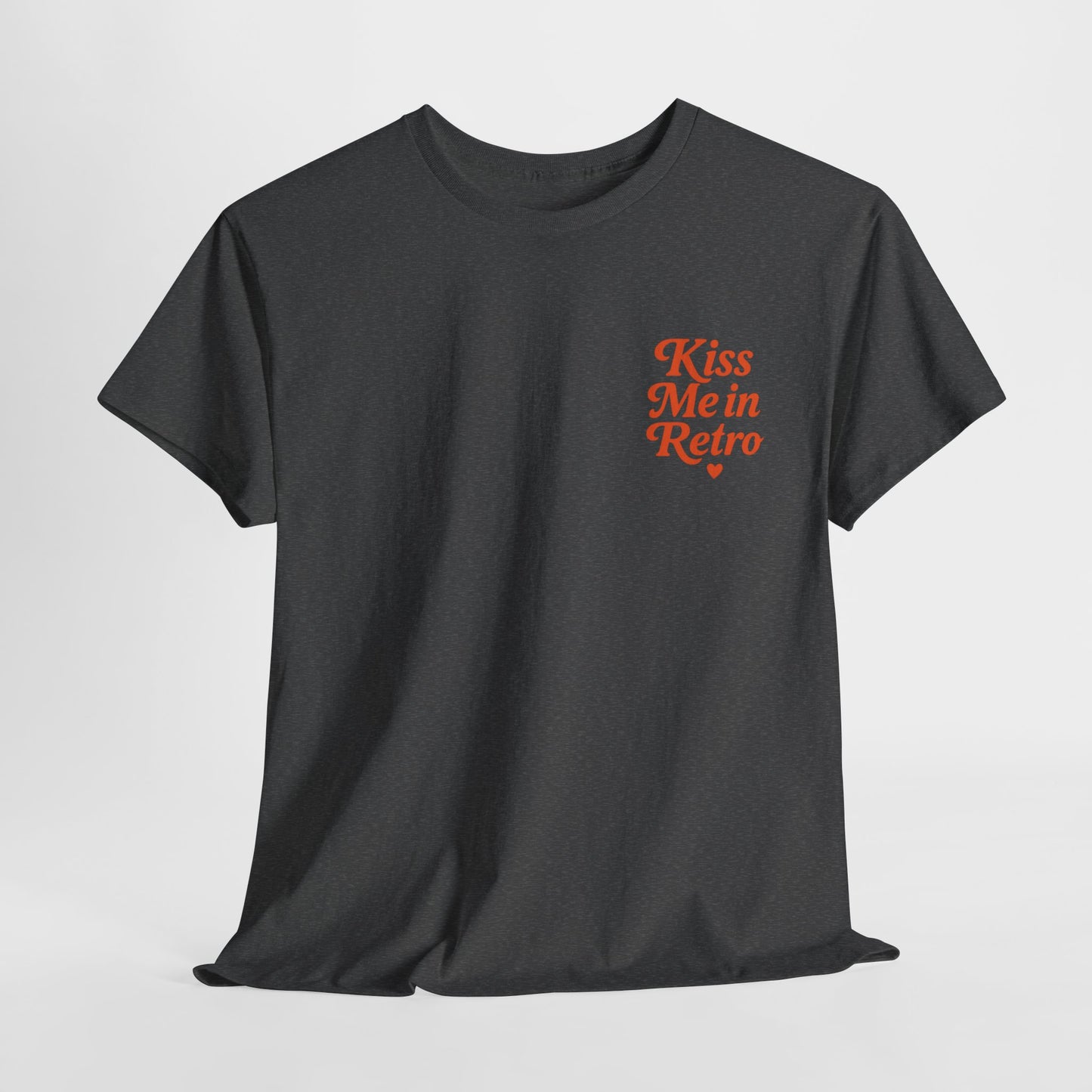 Retro Mini Slogan Unisex T-Shirt – Kiss Me in Retro Graphic Tee, Vintage Pin Up Inspired Top, 50s Rockabilly Style, Feminine Retro Statement Shirt - Madame Soulière