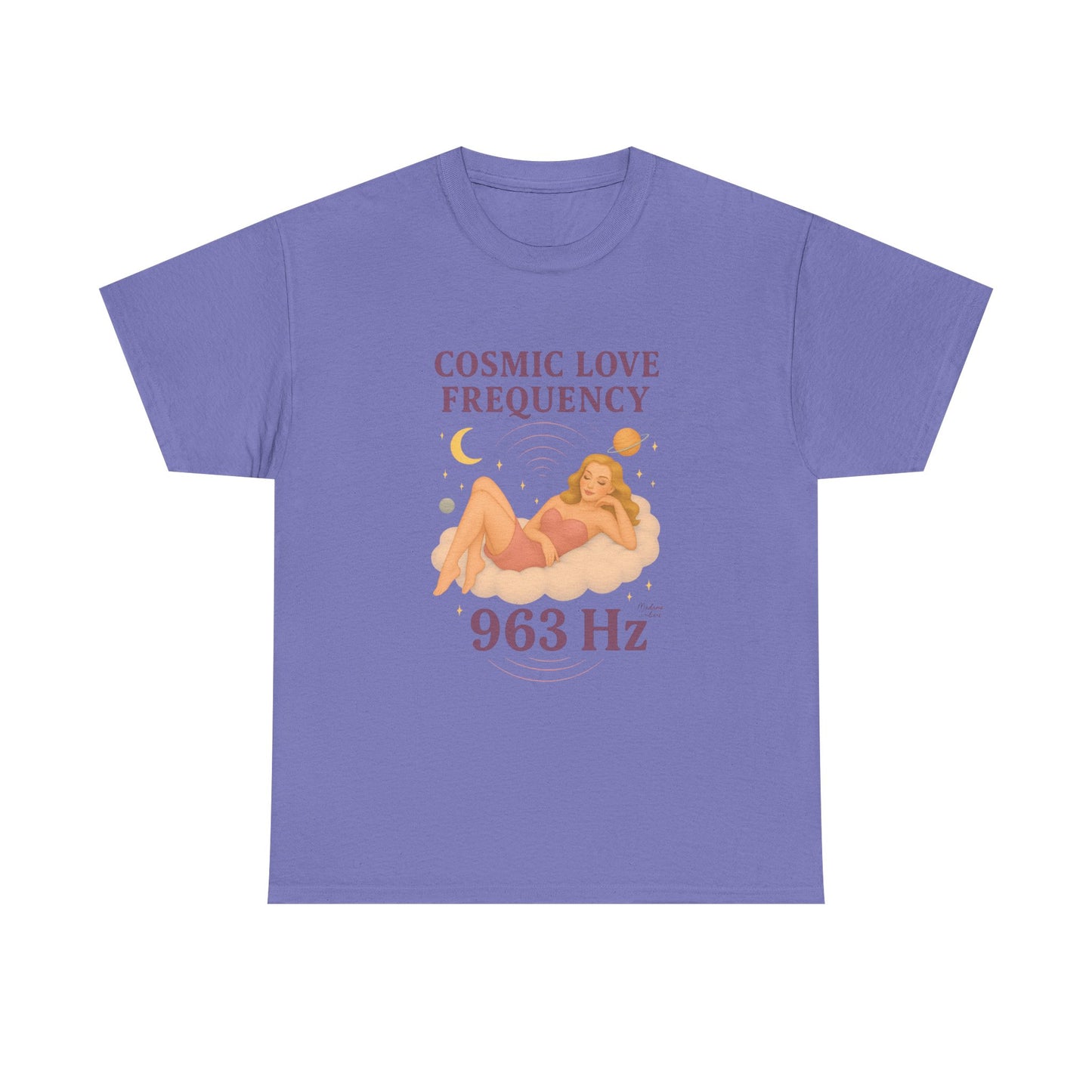 Cosmic Love Frequency 963 Hz Unisex T-Shirt – Retro Vintage Spiritual Graphic Tee, Angel Number Vibes, Feminine Pin Up Inspired Top - Madame Soulière