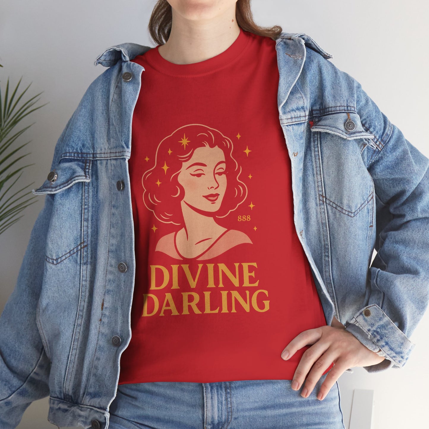Wearing 888 Like It’s Chanel – Divine Darling T-Shirt, Vintage Retro Unisex Tee, 50s Pin Up Spirit Shirt - Madame Soulière