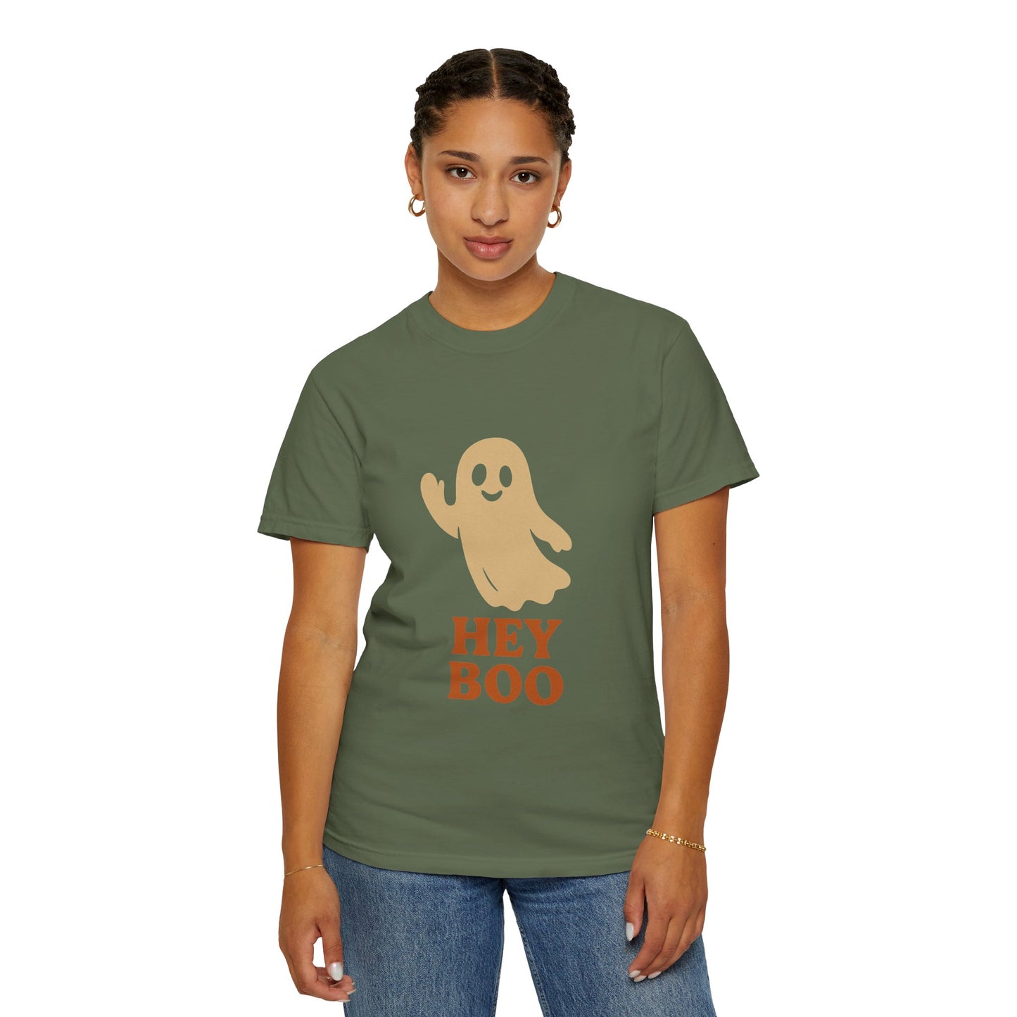 Retro Halloween Ghost T-Shirt – Vintage Pin Up Style Tee, Spooky Season Graphic Top, Hey Boo Shirt for Women & Men - Madame Soulière