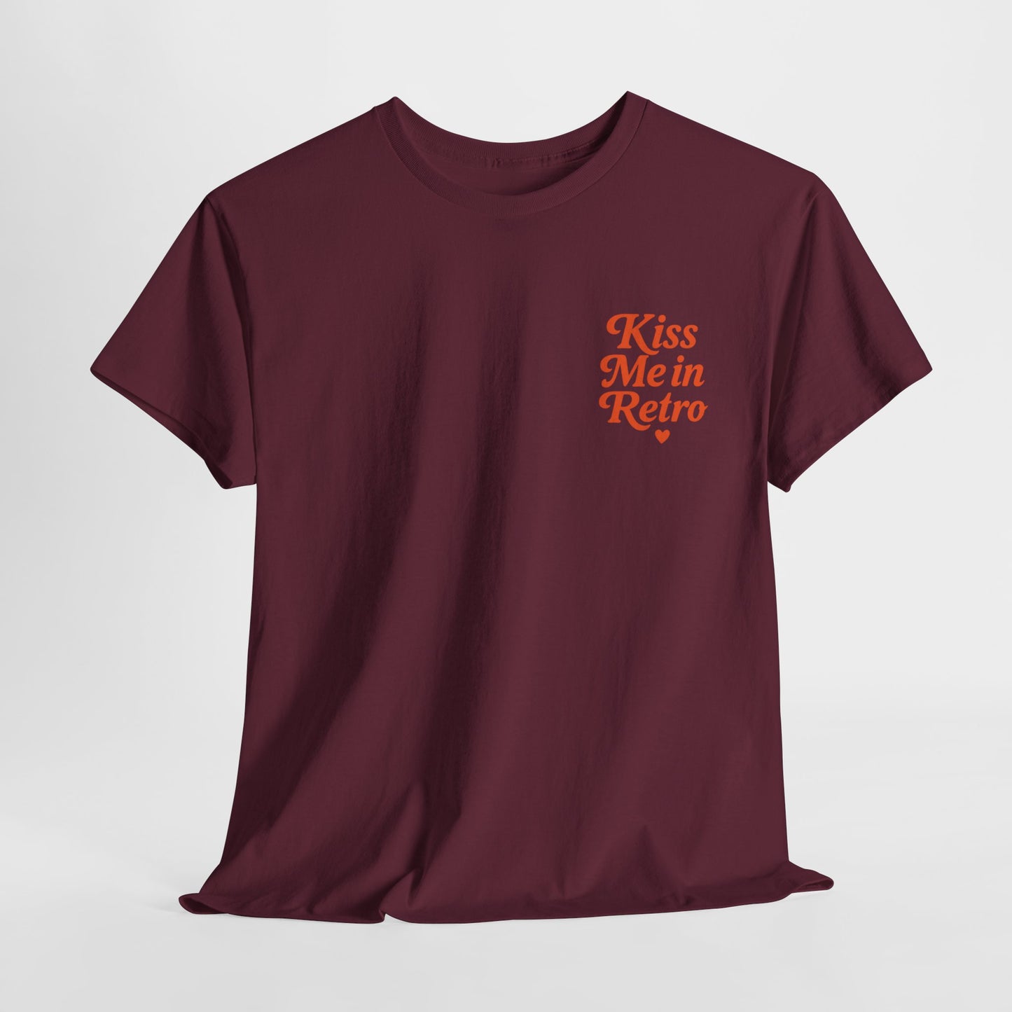 Retro Mini Slogan Unisex T-Shirt – Kiss Me in Retro Graphic Tee, Vintage Pin Up Inspired Top, 50s Rockabilly Style, Feminine Retro Statement Shirt - Madame Soulière