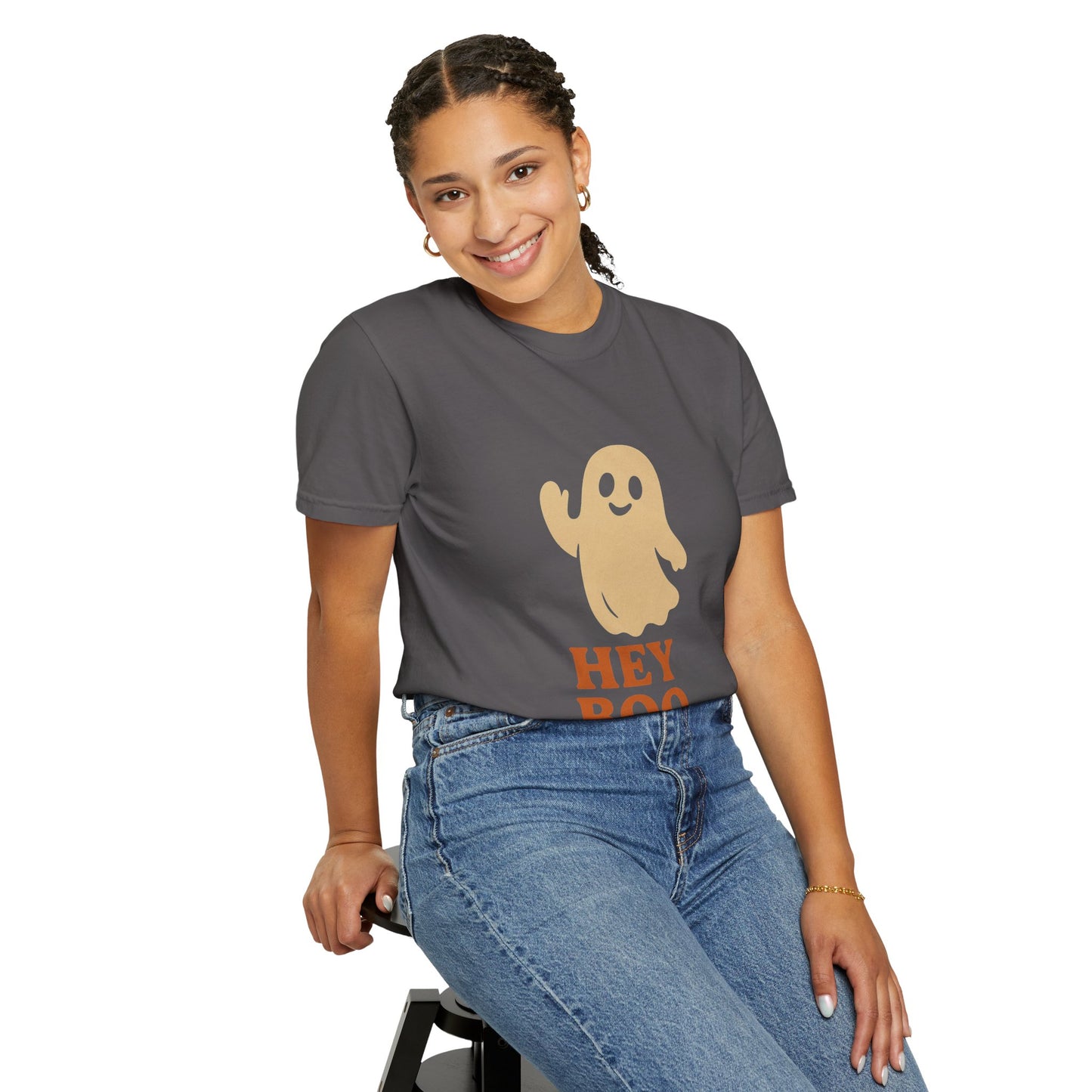 Retro Halloween Ghost T-Shirt – Vintage Pin Up Style Tee, Spooky Season Graphic Top, Hey Boo Shirt for Women & Men - Madame Soulière