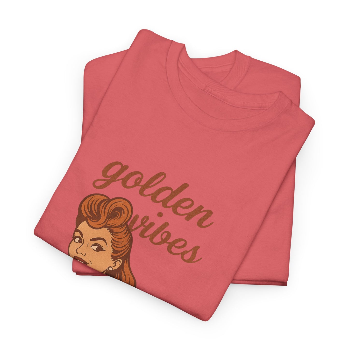 Golden Vibes – Retro Pin-Up Graphic Tee | Unisex Vintage Aesthetic T-Shirt - Madame Soulière