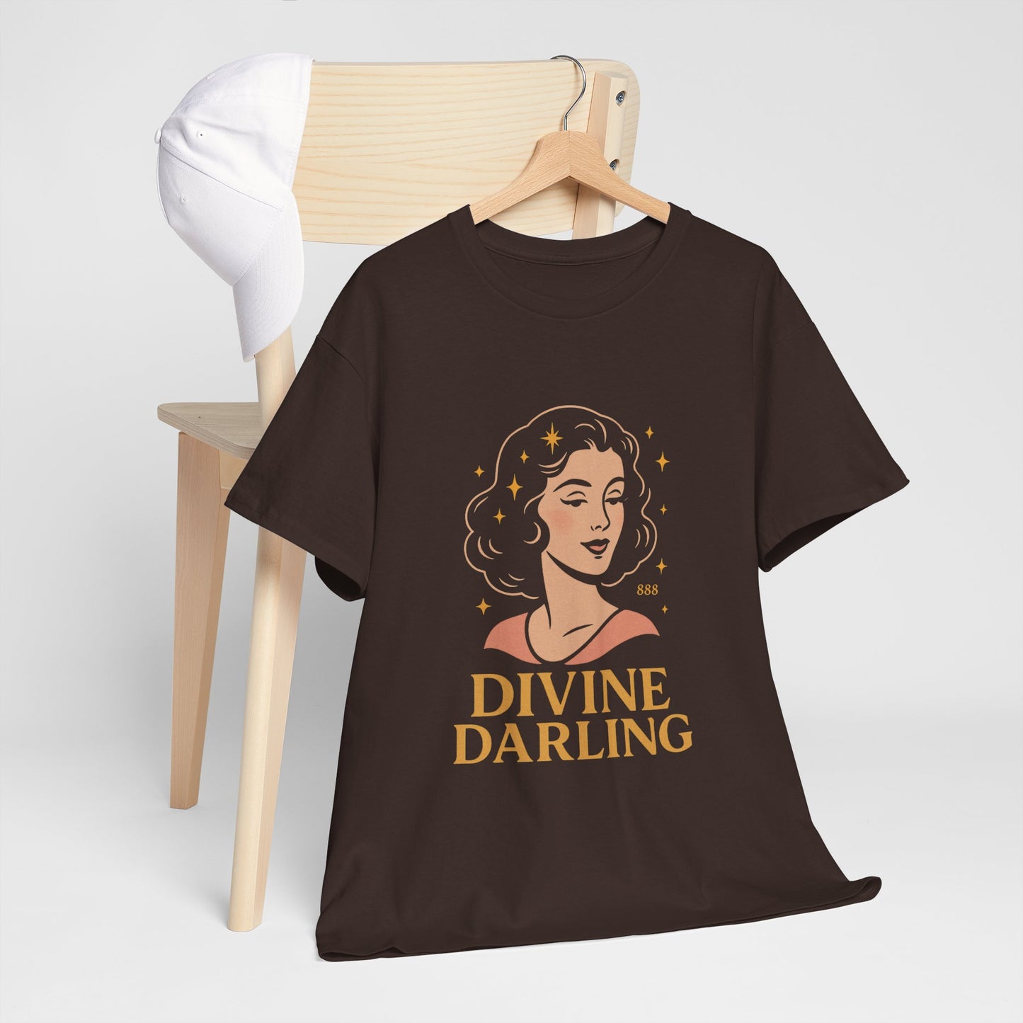Wearing 888 Like It’s Chanel – Divine Darling T-Shirt, Vintage Retro Unisex Tee, 50s Pin Up Spirit Shirt - Madame Soulière