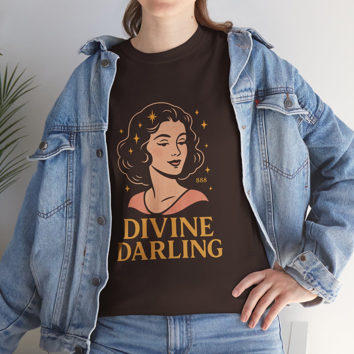 Wearing 888 Like It’s Chanel – Divine Darling T-Shirt, Vintage Retro Unisex Tee, 50s Pin Up Spirit Shirt - Madame Soulière