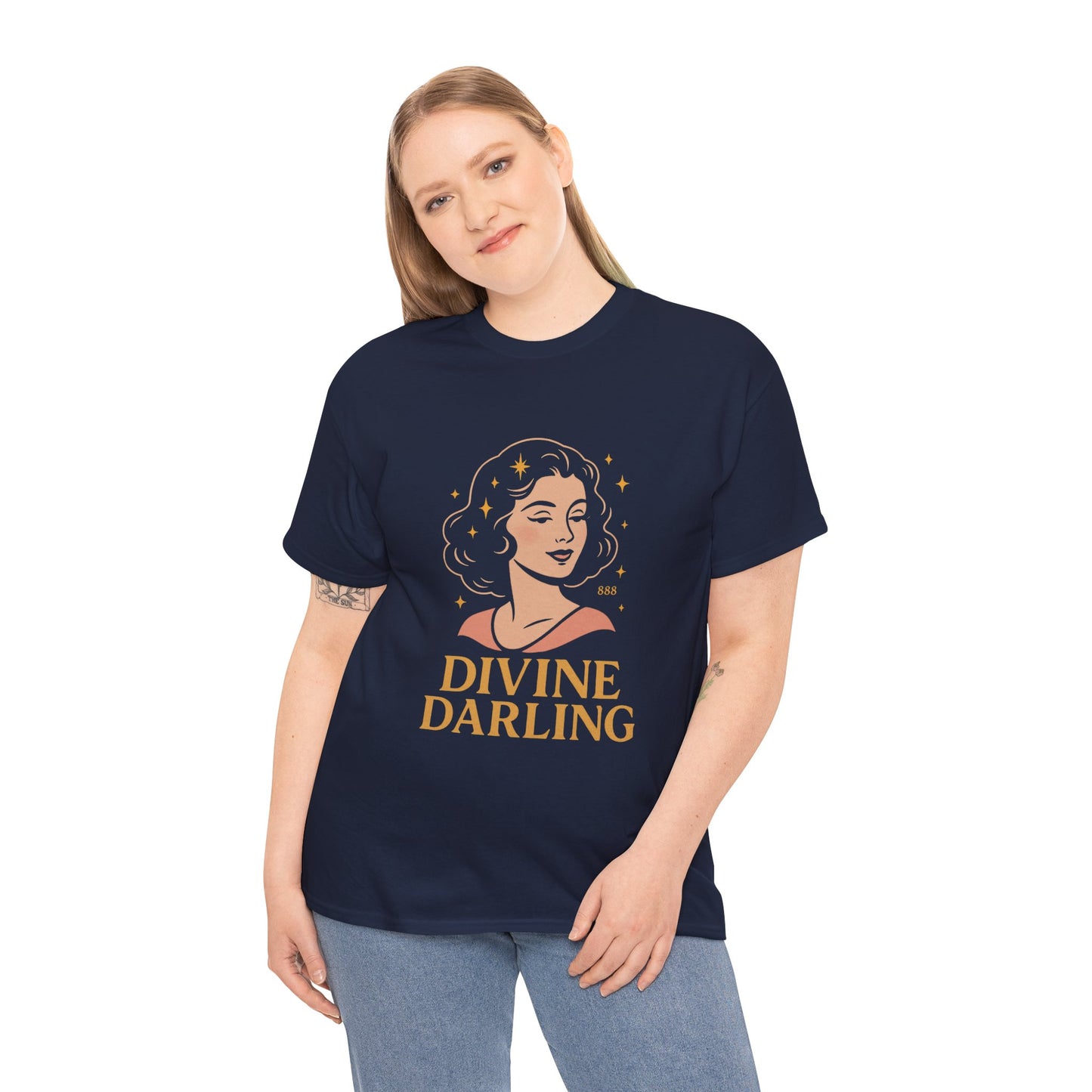 Wearing 888 Like It’s Chanel – Divine Darling T-Shirt, Vintage Retro Unisex Tee, 50s Pin Up Spirit Shirt - Madame Soulière