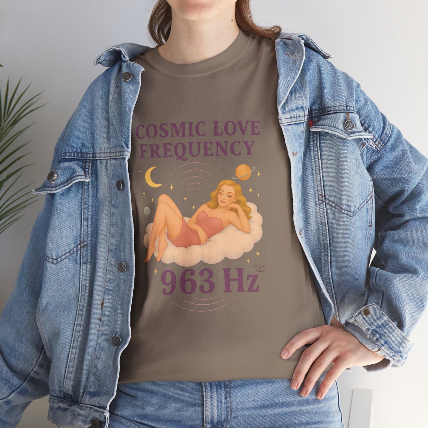 Cosmic Love Frequency 963 Hz Unisex T-Shirt – Retro Vintage Spiritual Graphic Tee, Angel Number Vibes, Feminine Pin Up Inspired Top - Madame Soulière