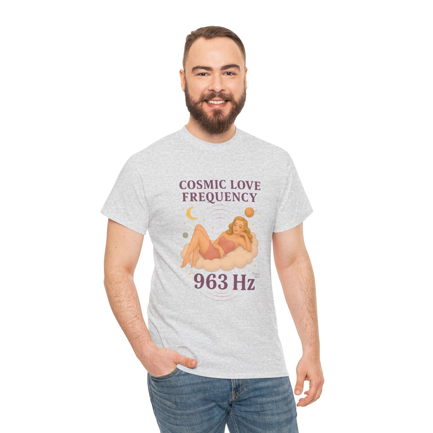 Cosmic Love Frequency 963 Hz Unisex T-Shirt – Retro Vintage Spiritual Graphic Tee, Angel Number Vibes, Feminine Pin Up Inspired Top - Madame Soulière