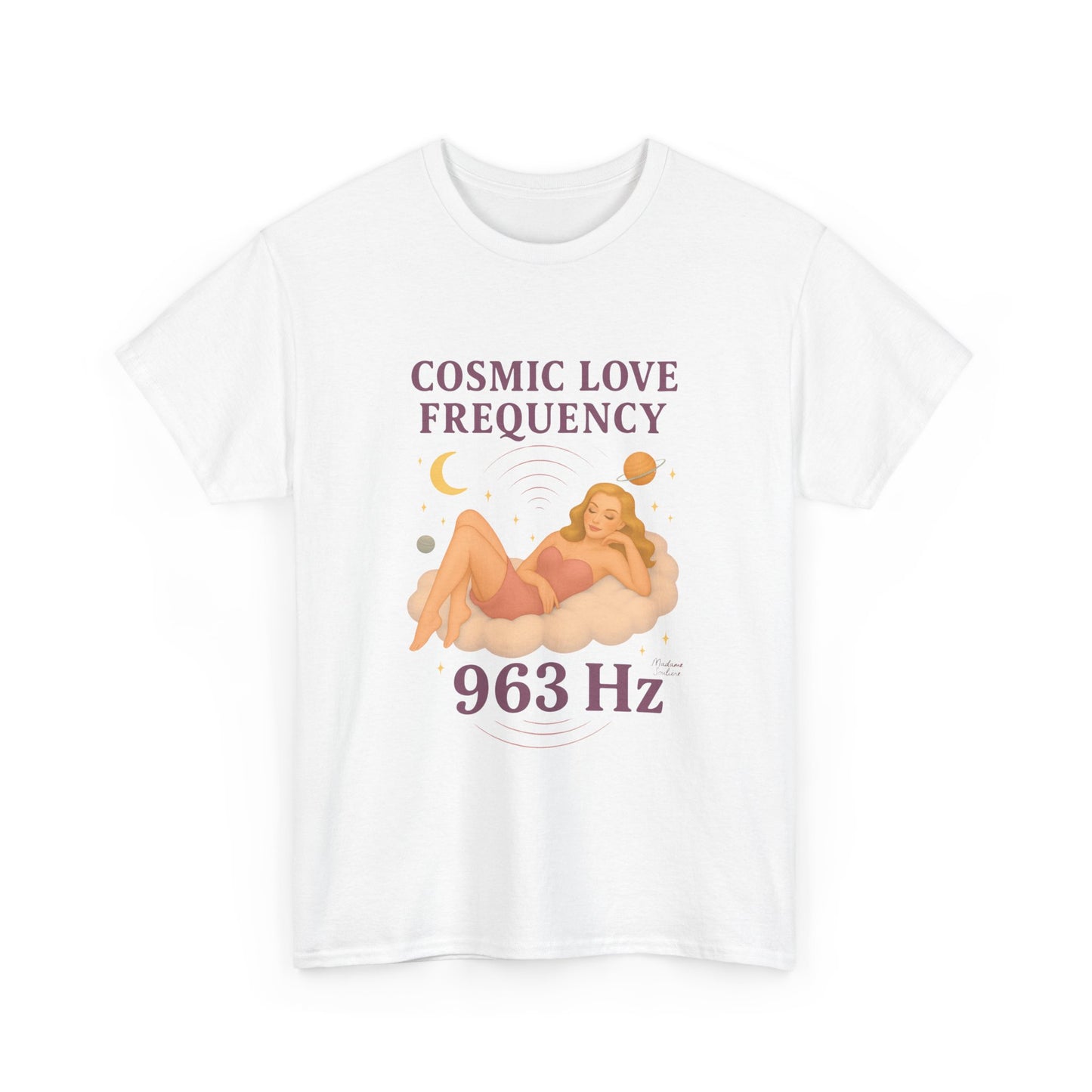 Cosmic Love Frequency 963 Hz Unisex T-Shirt – Retro Vintage Spiritual Graphic Tee, Angel Number Vibes, Feminine Pin Up Inspired Top - Madame Soulière