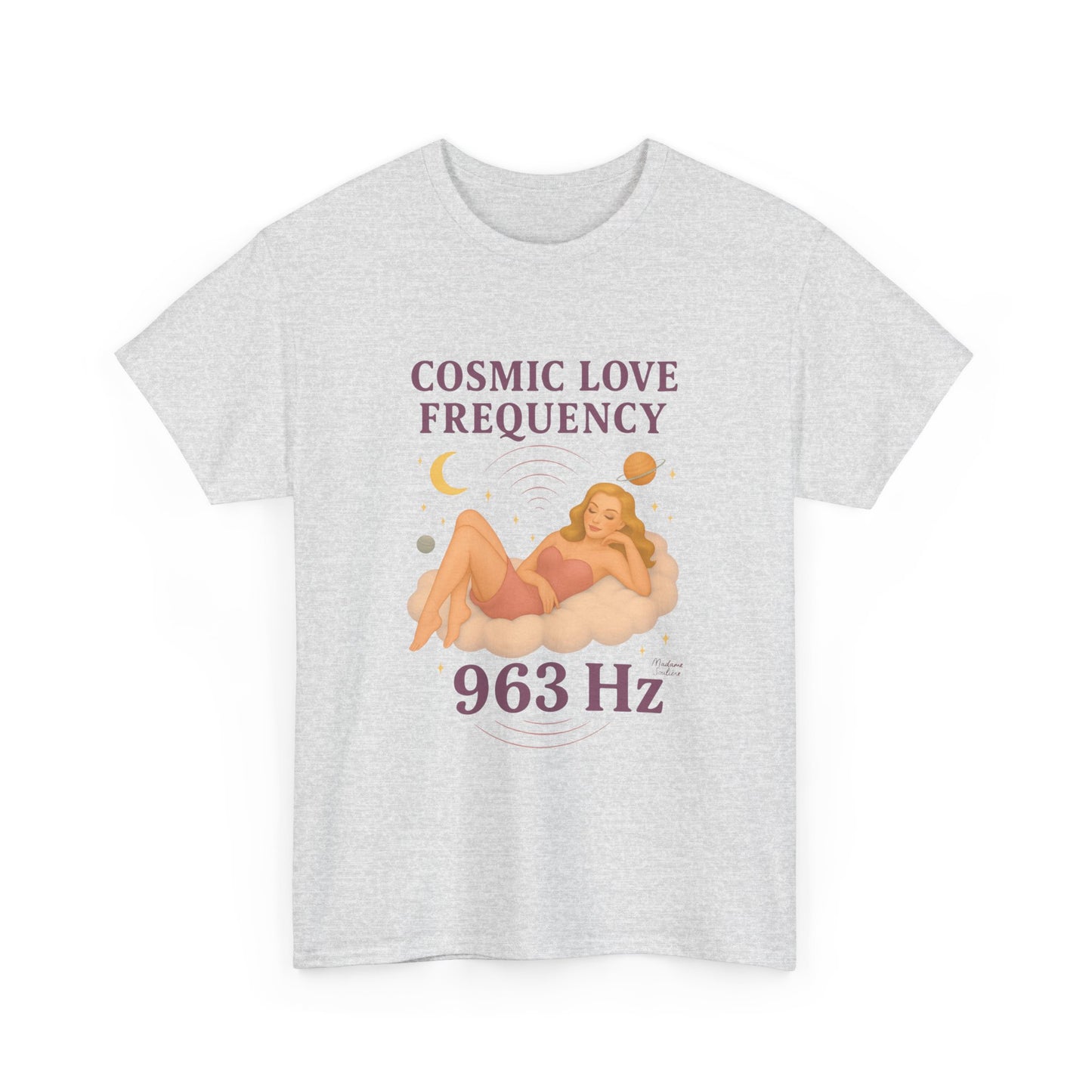 Cosmic Love Frequency 963 Hz Unisex T-Shirt – Retro Vintage Spiritual Graphic Tee, Angel Number Vibes, Feminine Pin Up Inspired Top - Madame Soulière