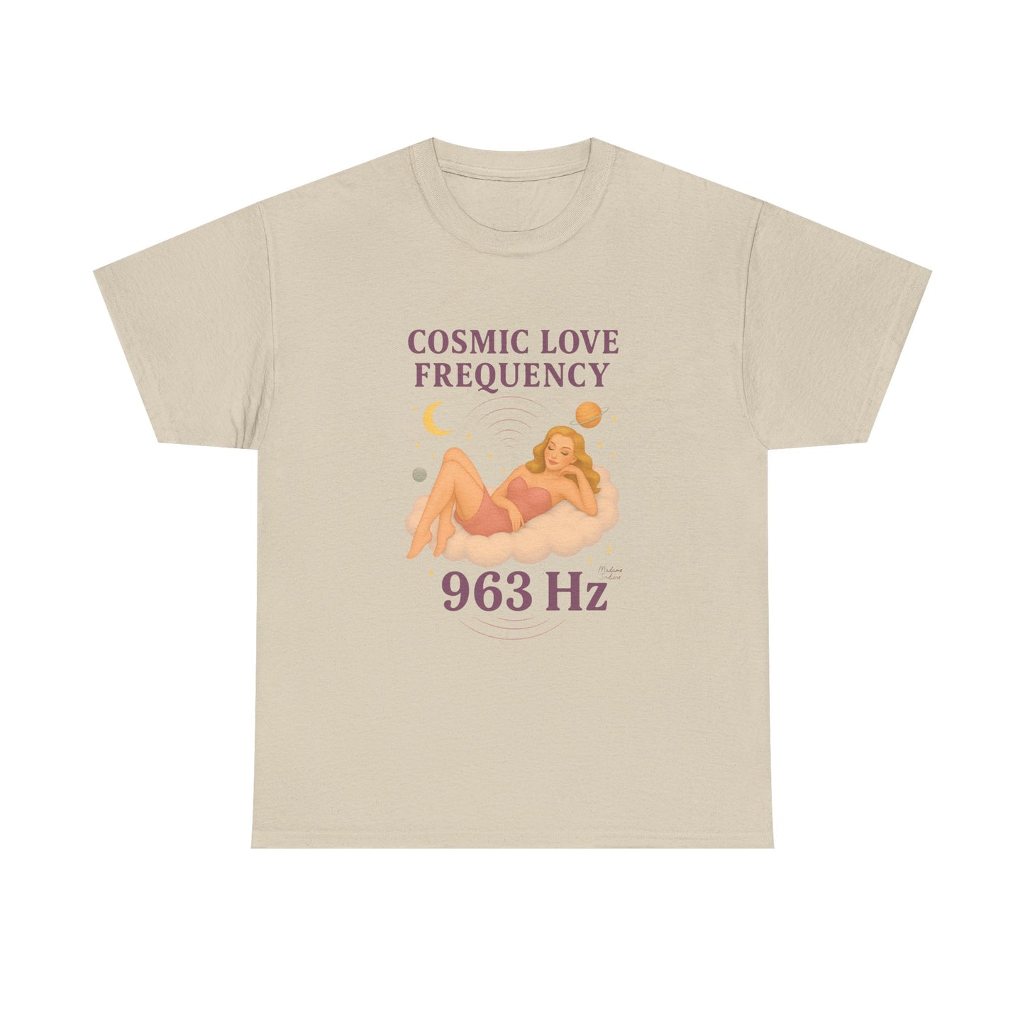 Cosmic Love Frequency 963 Hz Unisex T-Shirt – Retro Vintage Spiritual Graphic Tee, Angel Number Vibes, Feminine Pin Up Inspired Top - Madame Soulière