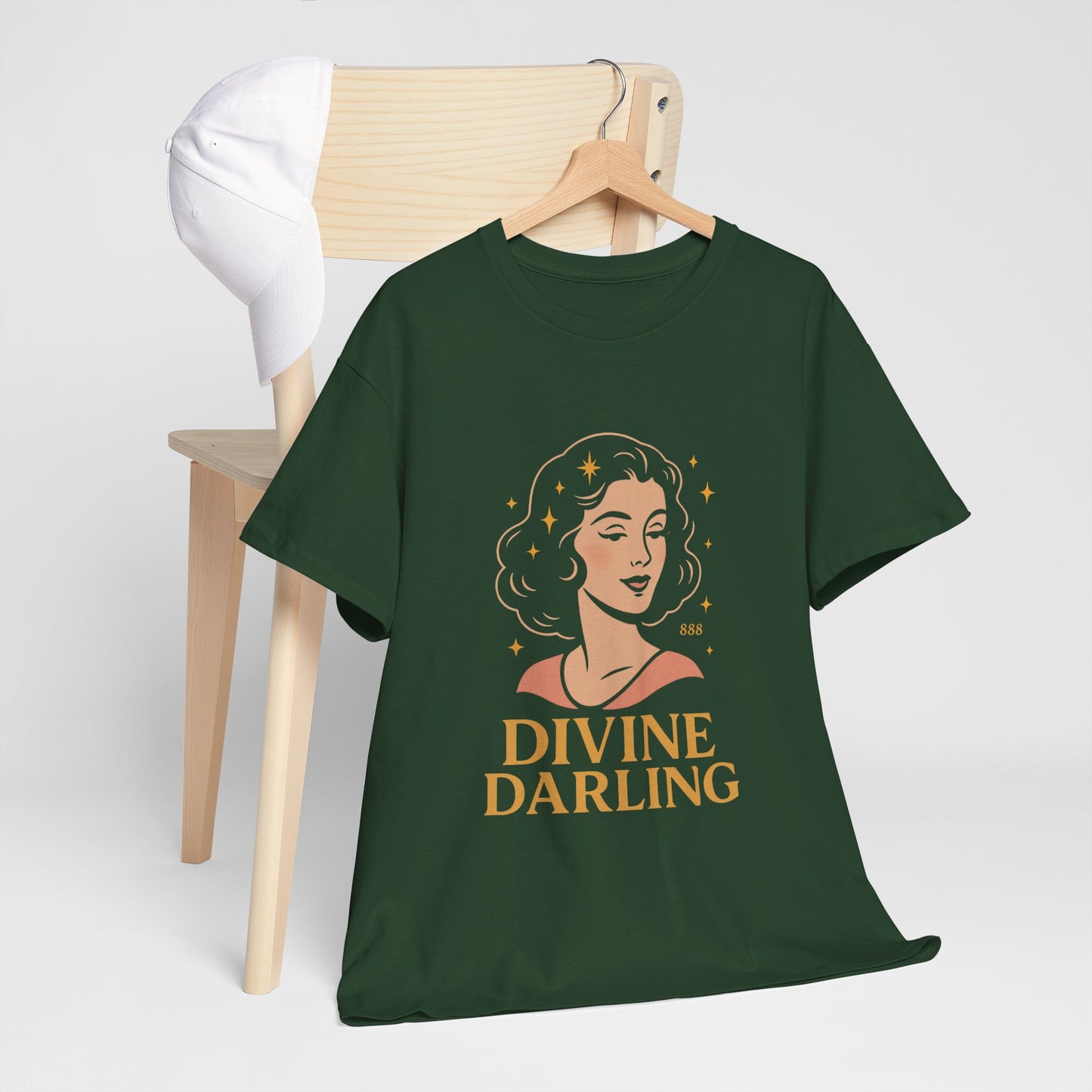 Wearing 888 Like It’s Chanel – Divine Darling T-Shirt, Vintage Retro Unisex Tee, 50s Pin Up Spirit Shirt - Madame Soulière