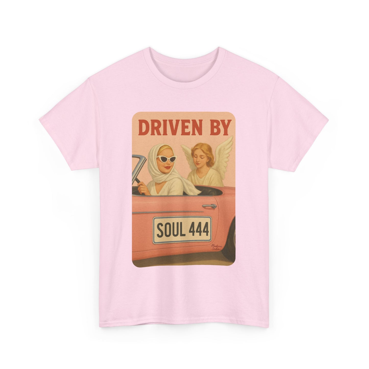 Driven by Soul 444 – Angel Number Retro Graphic Tee | Unisex Vintage Empowerment Shirt - Madame Soulière