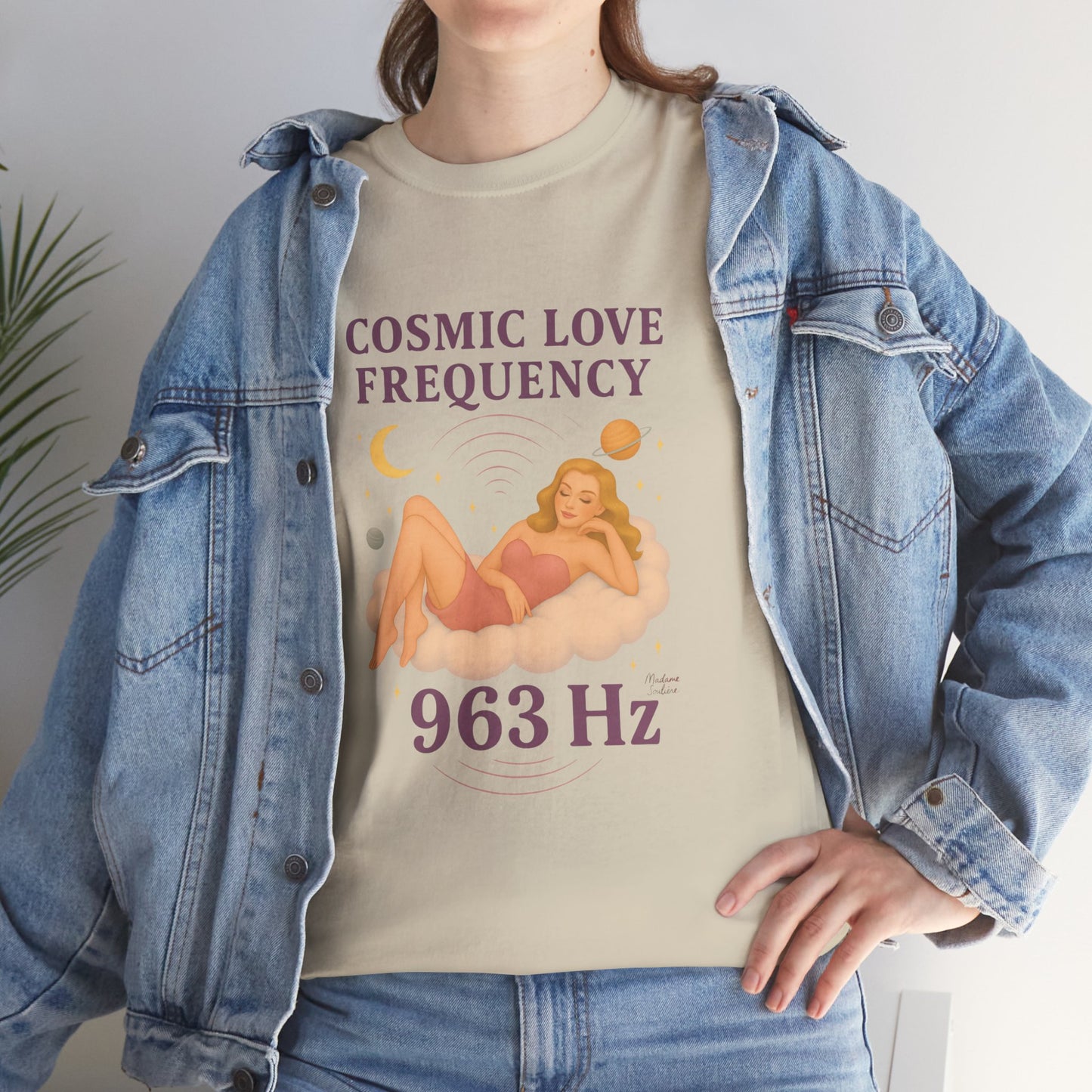 Cosmic Love Frequency 963 Hz Unisex T-Shirt – Retro Vintage Spiritual Graphic Tee, Angel Number Vibes, Feminine Pin Up Inspired Top - Madame Soulière
