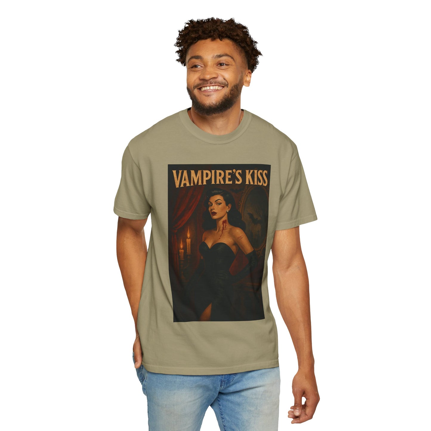 Vampire’s Kiss Halloween Unisex T-Shirt – Retro Vintage Vampire Graphic Tee, Spooky Horror Unisex Top, Gothic Scary Season Shirt - Madame Soulière