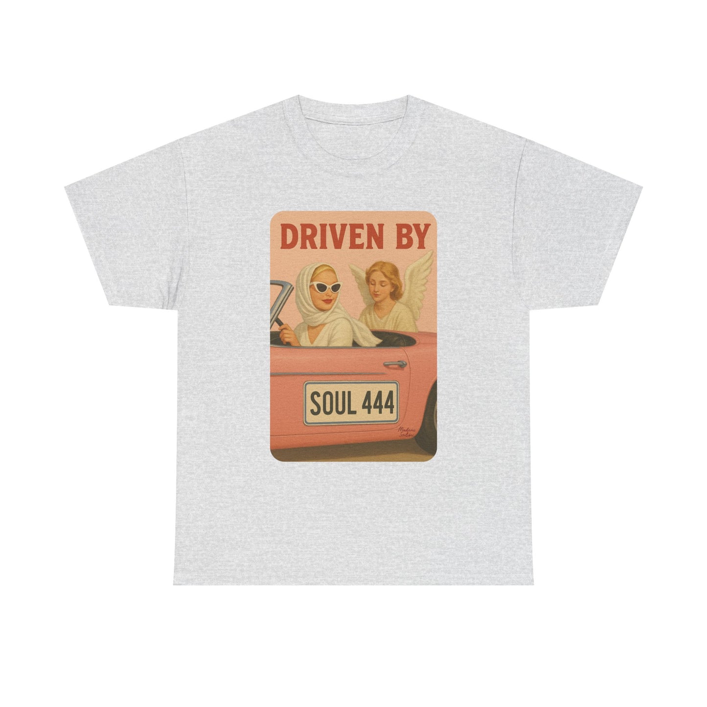 Driven by Soul 444 – Angel Number Retro Graphic Tee | Unisex Vintage Empowerment Shirt - Madame Soulière