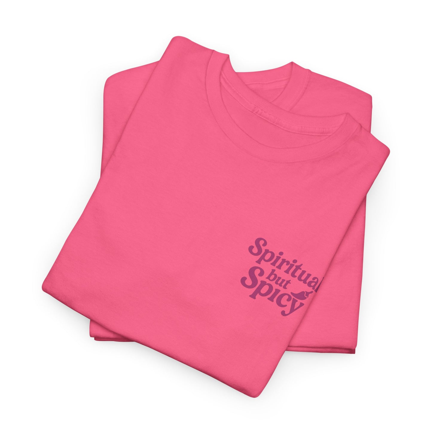Spiritual but Spicy Unisex T-Shirt – Retro Mini Slogan Tee, Vintage Inspired Graphic Top, Feminine Statement Shirt - Madame Soulière