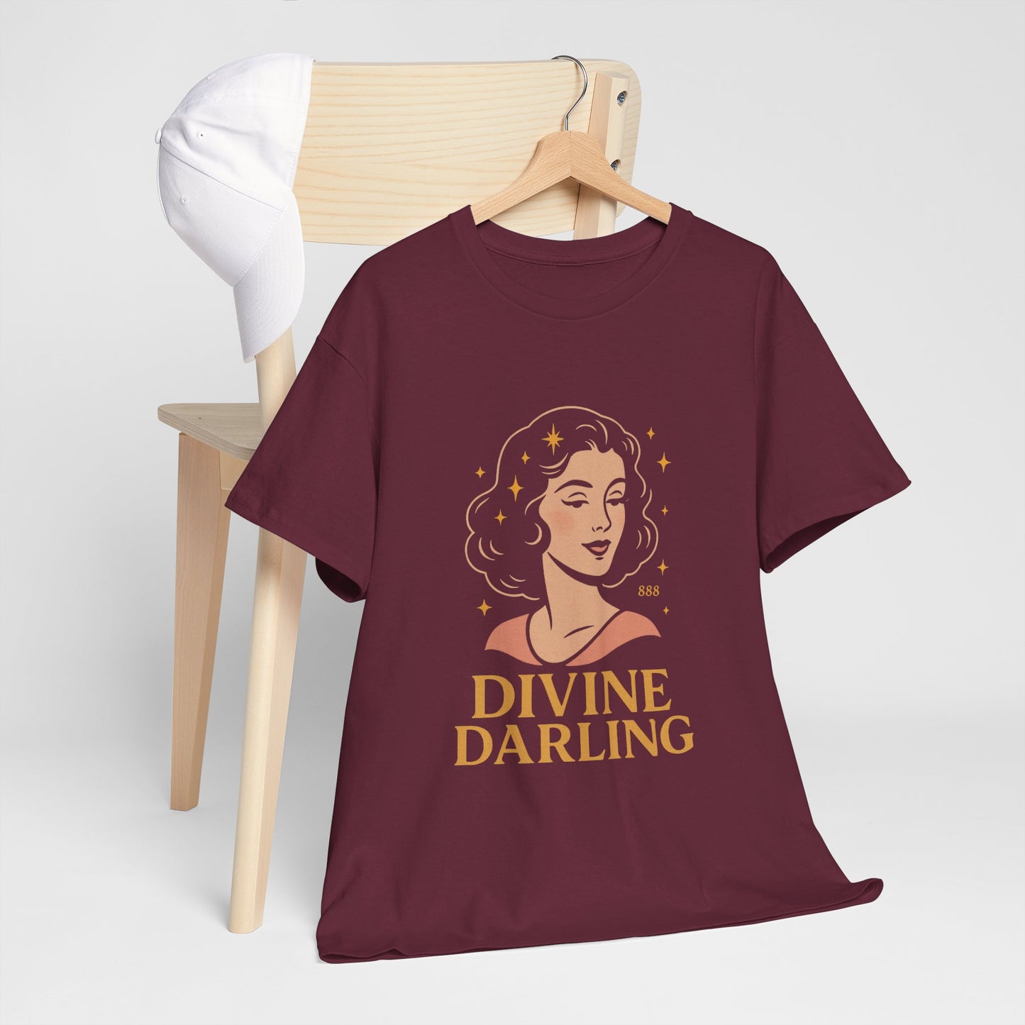 Wearing 888 Like It’s Chanel – Divine Darling T-Shirt, Vintage Retro Unisex Tee, 50s Pin Up Spirit Shirt - Madame Soulière