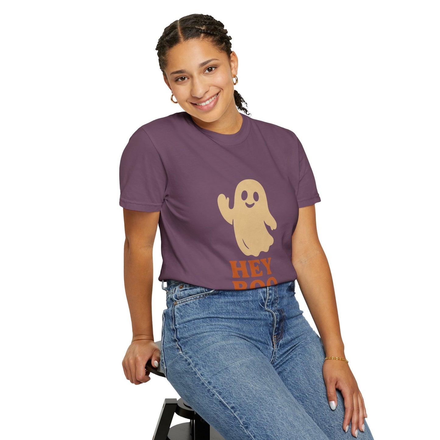 Retro Halloween Ghost T-Shirt – Vintage Pin Up Style Tee, Spooky Season Graphic Top, Hey Boo Shirt for Women & Men - Madame Soulière