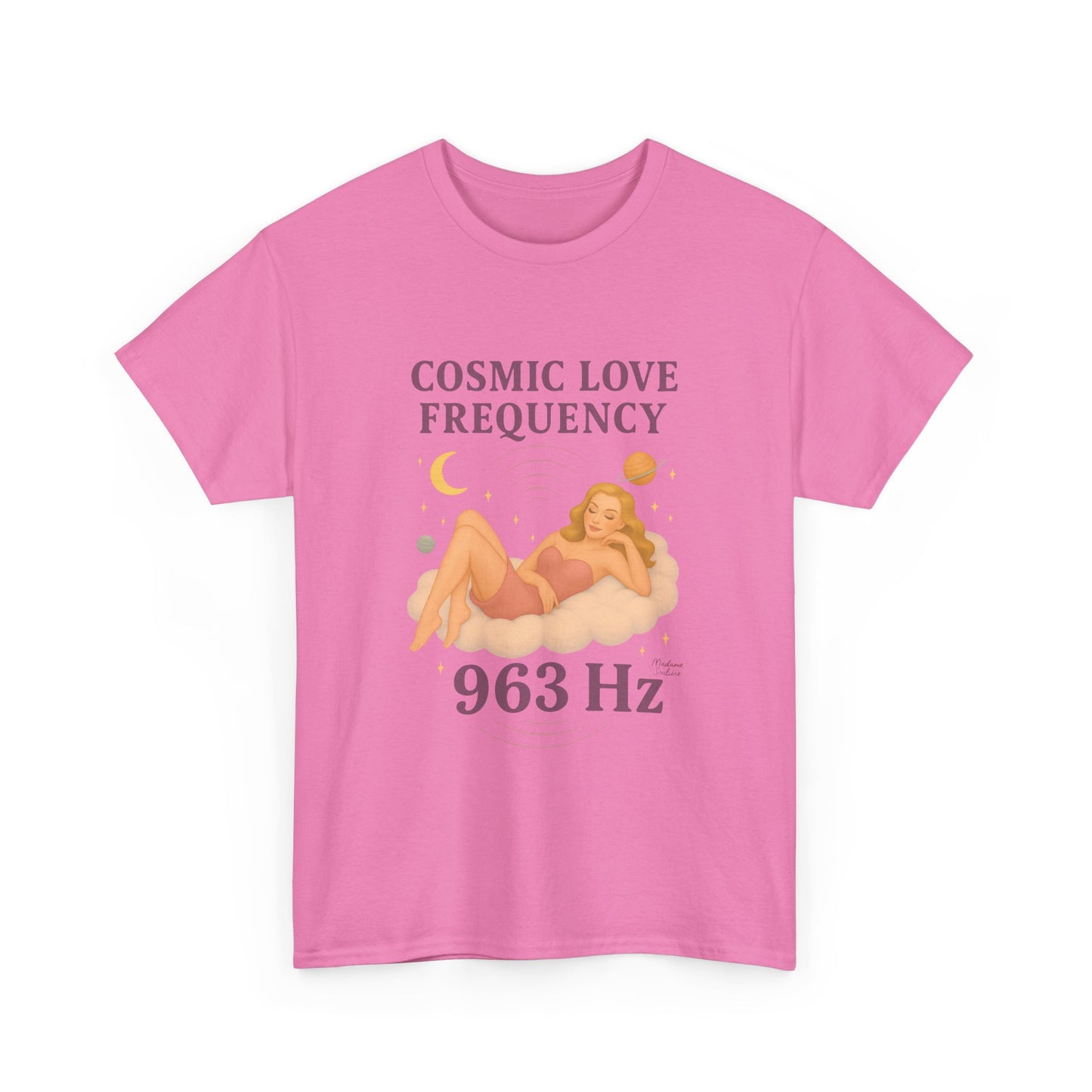 Cosmic Love Frequency 963 Hz Unisex T-Shirt – Retro Vintage Spiritual Graphic Tee, Angel Number Vibes, Feminine Pin Up Inspired Top - Madame Soulière