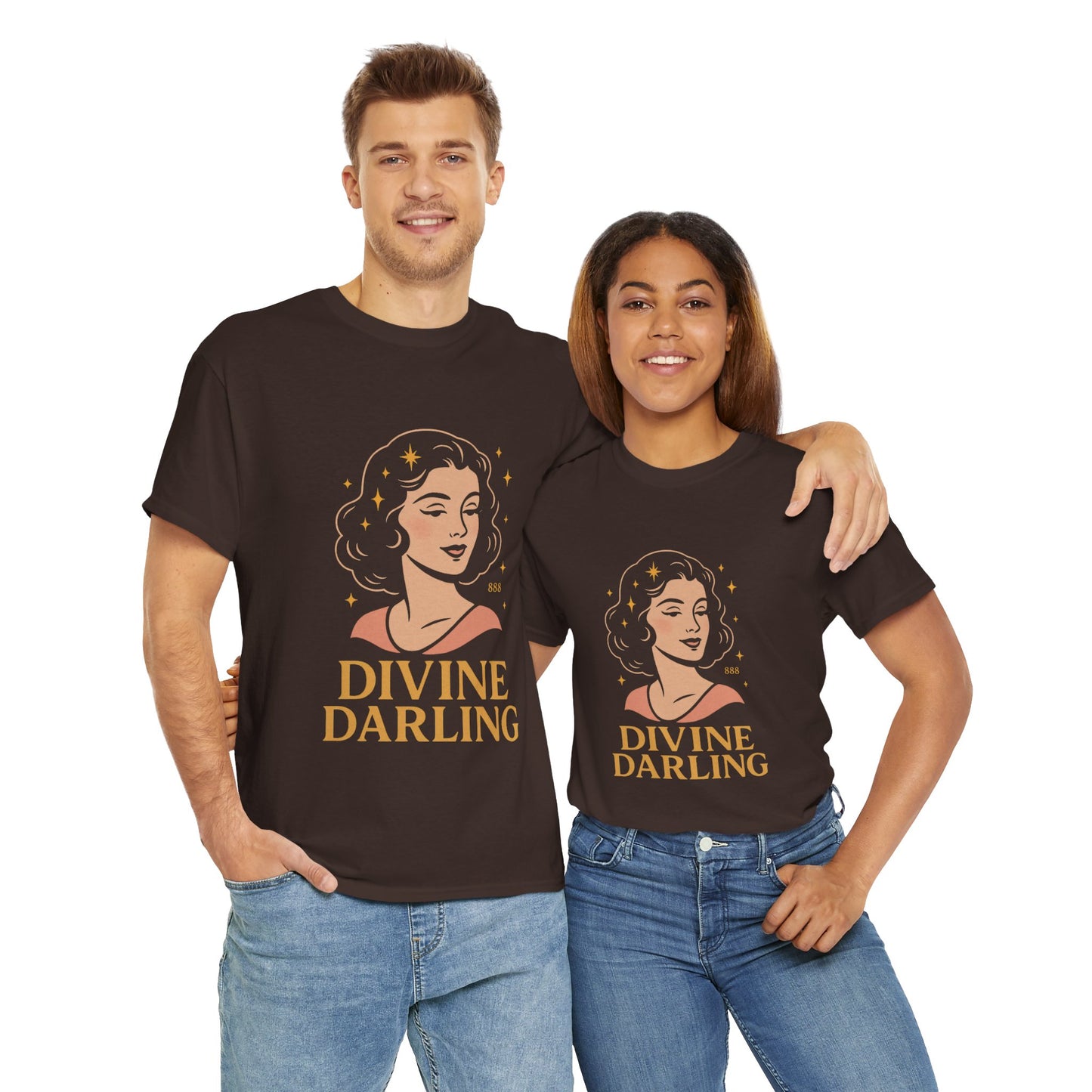 Wearing 888 Like It’s Chanel – Divine Darling T-Shirt, Vintage Retro Unisex Tee, 50s Pin Up Spirit Shirt - Madame Soulière