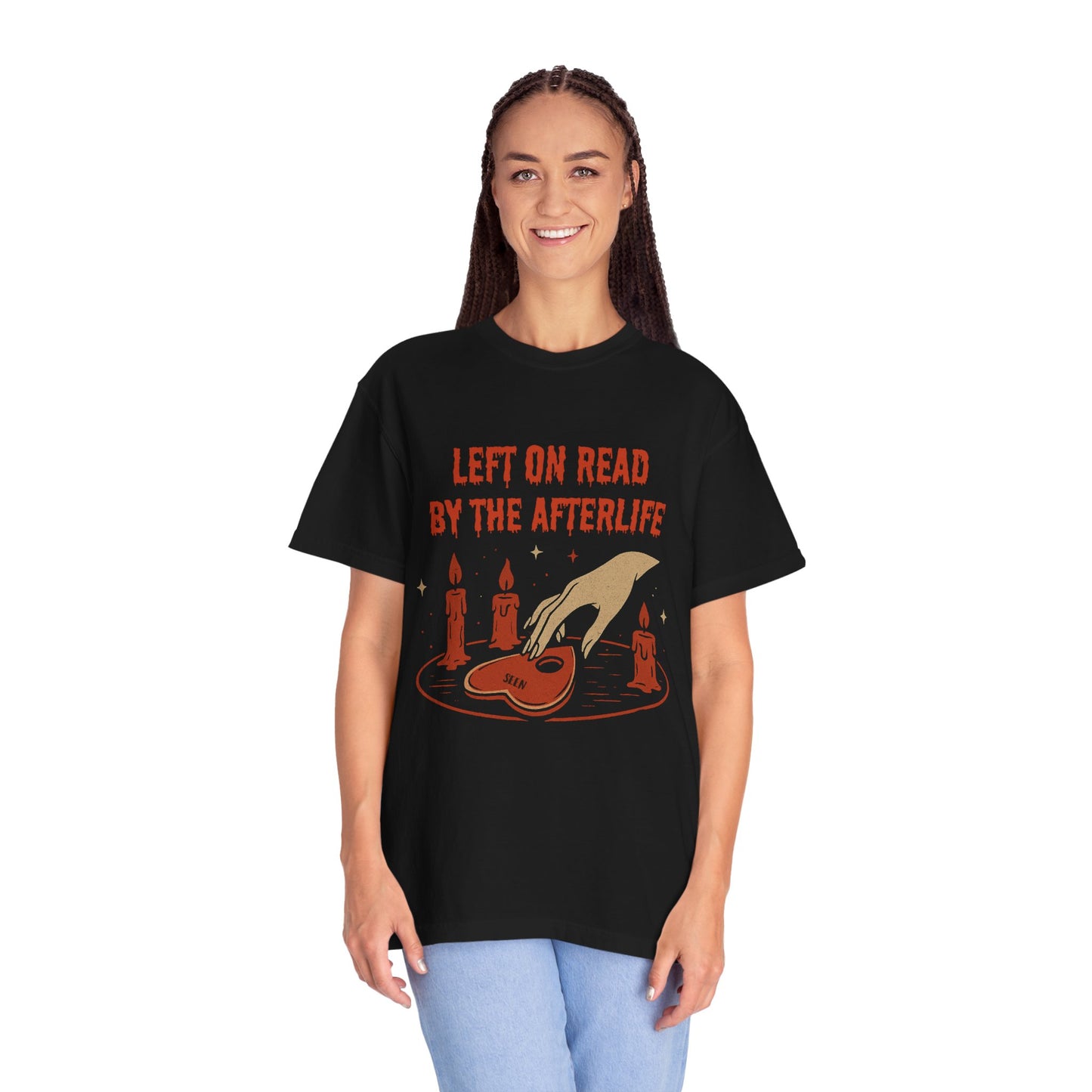Halloween T-Shirt Unisex – Retro Vintage Design „Left on Read by the Afterlife“ - Madame Soulière