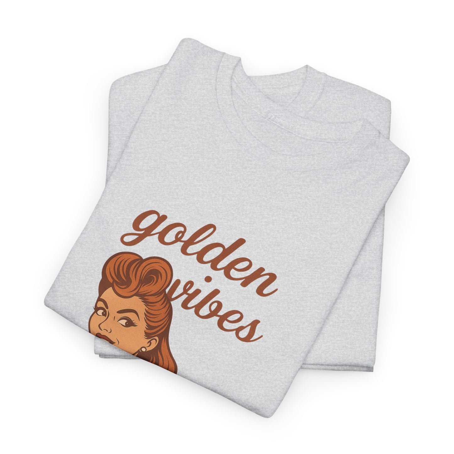 Golden Vibes – Retro Pin-Up Graphic Tee | Unisex Vintage Aesthetic T-Shirt - Madame Soulière