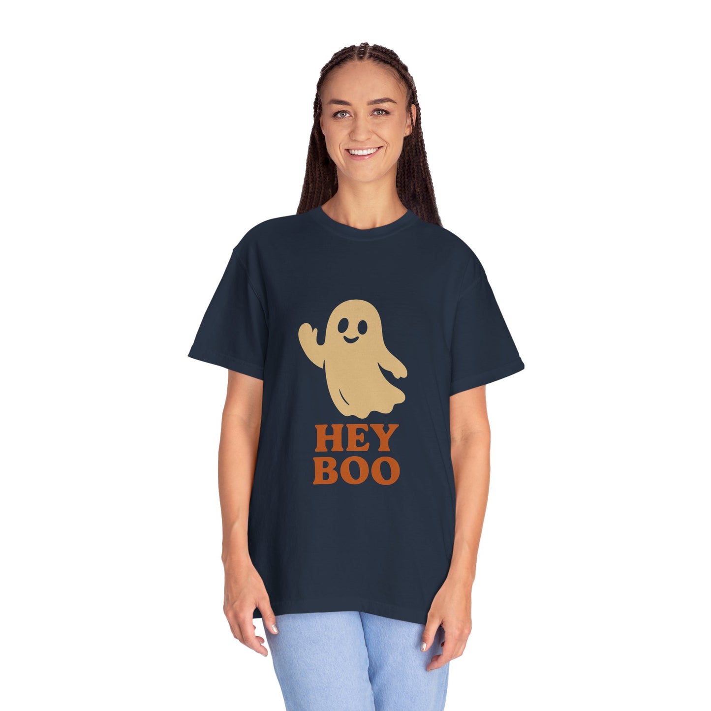 Retro Halloween Ghost T-Shirt – Vintage Pin Up Style Tee, Spooky Season Graphic Top, Hey Boo Shirt for Women & Men - Madame Soulière
