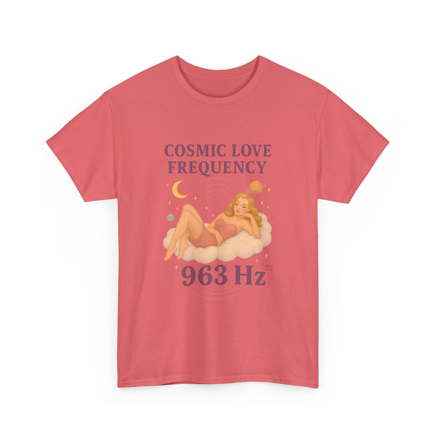 Cosmic Love Frequency 963 Hz Unisex T-Shirt – Retro Vintage Spiritual Graphic Tee, Angel Number Vibes, Feminine Pin Up Inspired Top - Madame Soulière