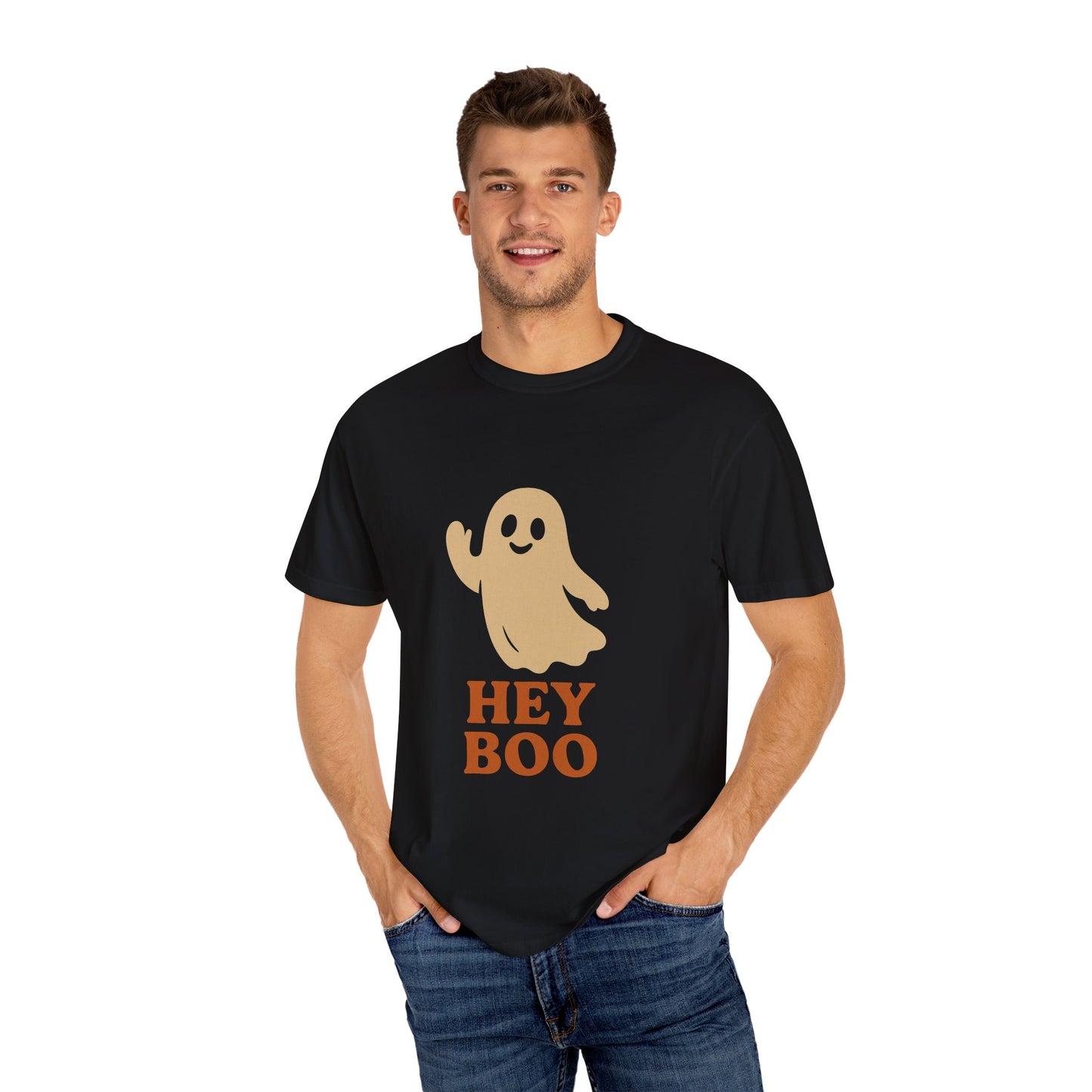 Retro Halloween Ghost T-Shirt – Vintage Pin Up Style Tee, Spooky Season Graphic Top, Hey Boo Shirt for Women & Men - Madame Soulière