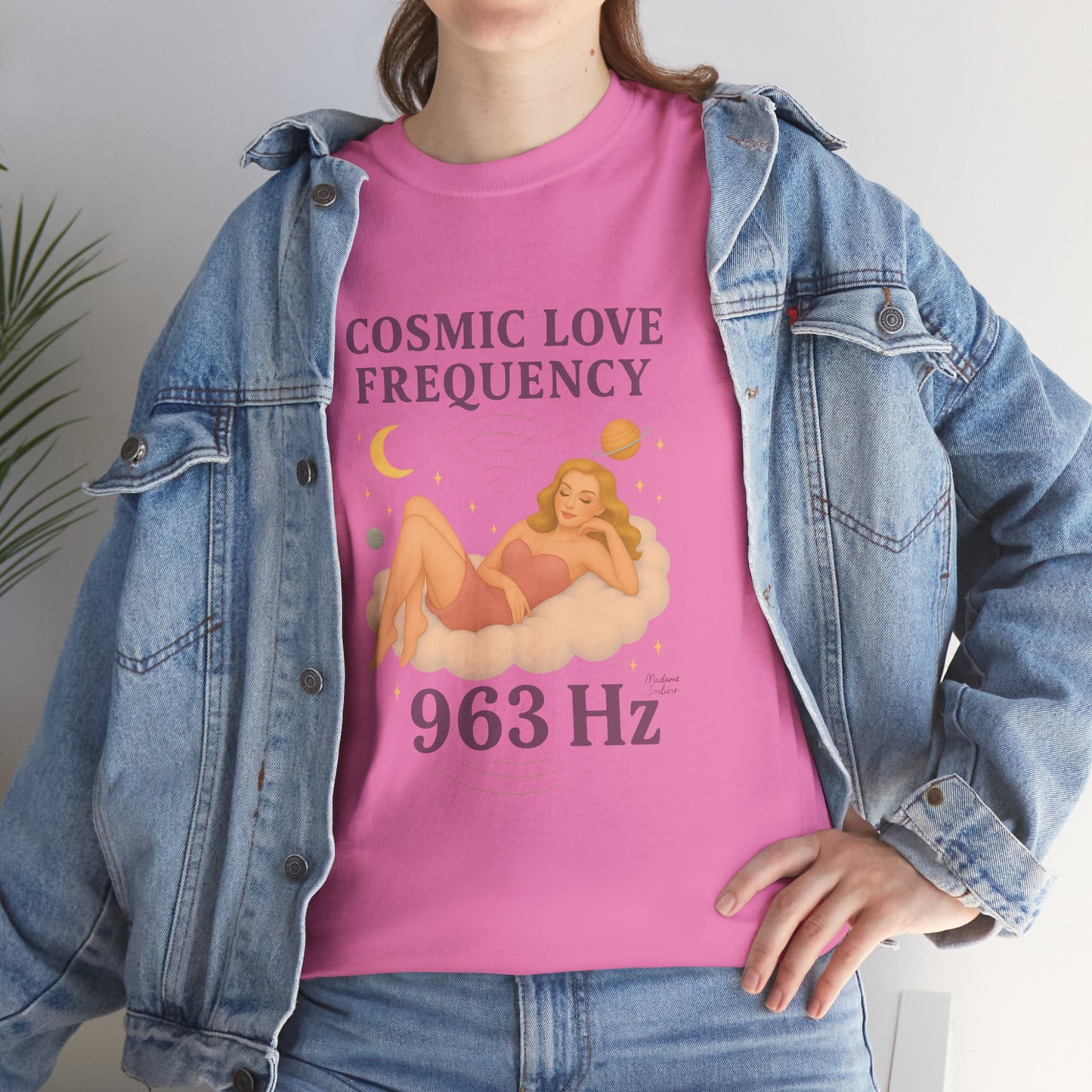 Cosmic Love Frequency 963 Hz Unisex T-Shirt – Retro Vintage Spiritual Graphic Tee, Angel Number Vibes, Feminine Pin Up Inspired Top - Madame Soulière