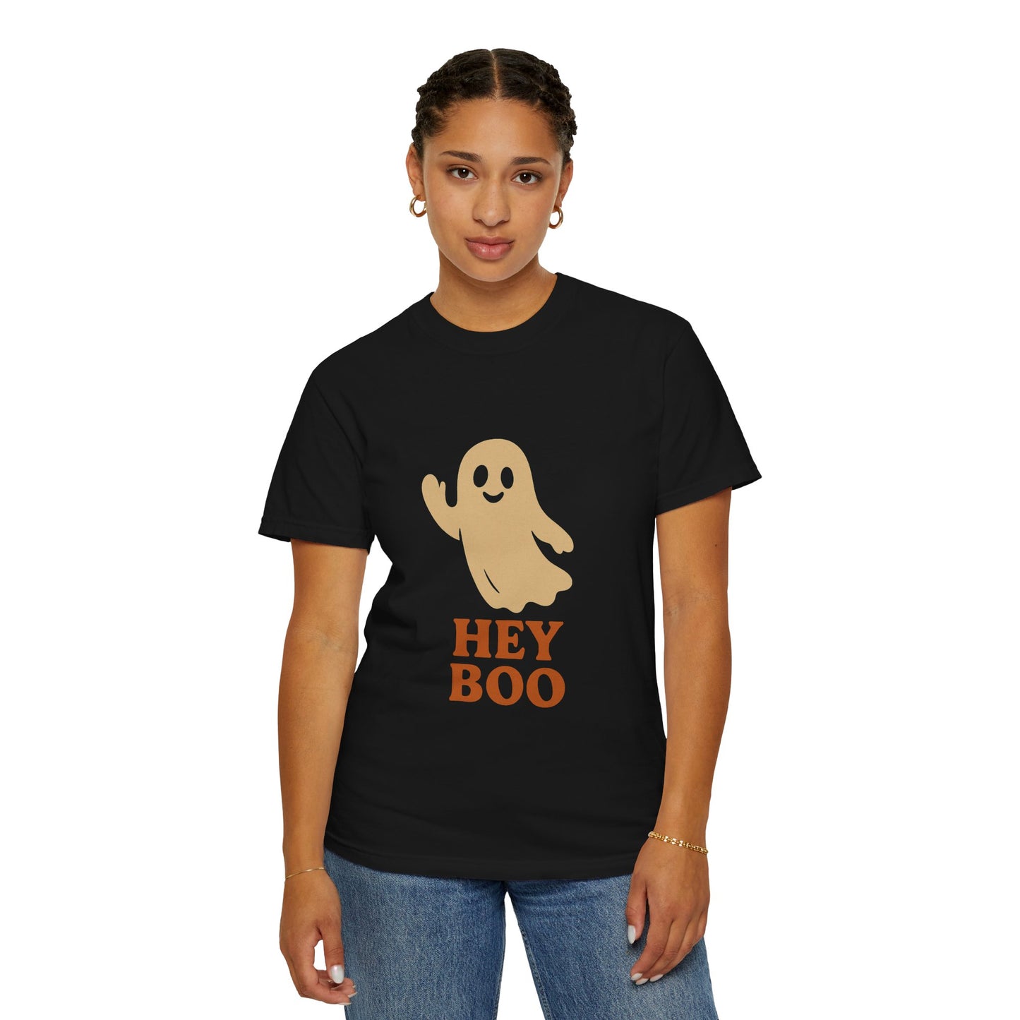 Retro Halloween Ghost T-Shirt – Vintage Pin Up Style Tee, Spooky Season Graphic Top, Hey Boo Shirt for Women & Men - Madame Soulière