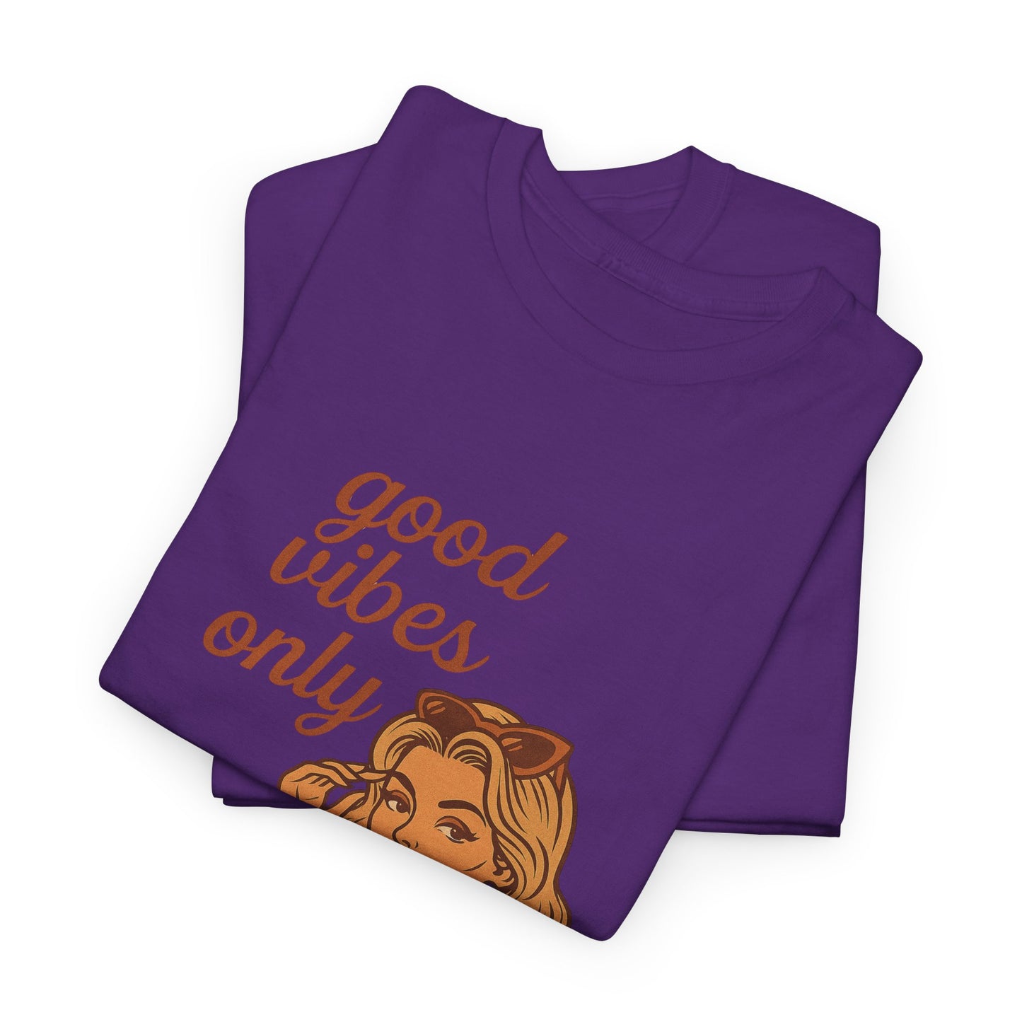 Retro Graphic Unisex T-Shirt – Good Vibes Only Vintage Pin Up Tee, 50s Inspired Feminine Empowerment Top, Spiritual Positive Energy Shirt - Madame Soulière