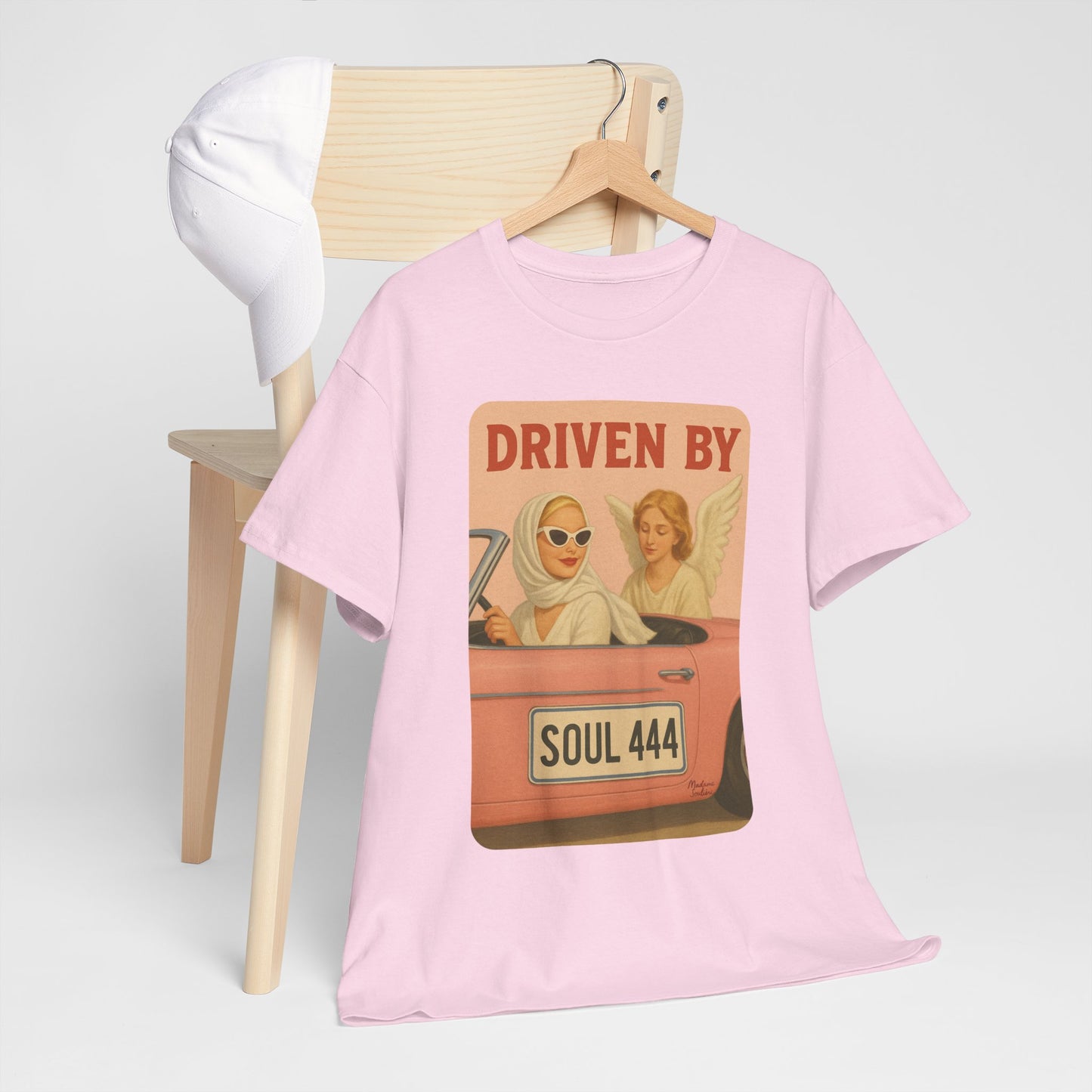 Driven by Soul 444 – Angel Number Retro Graphic Tee | Unisex Vintage Empowerment Shirt - Madame Soulière