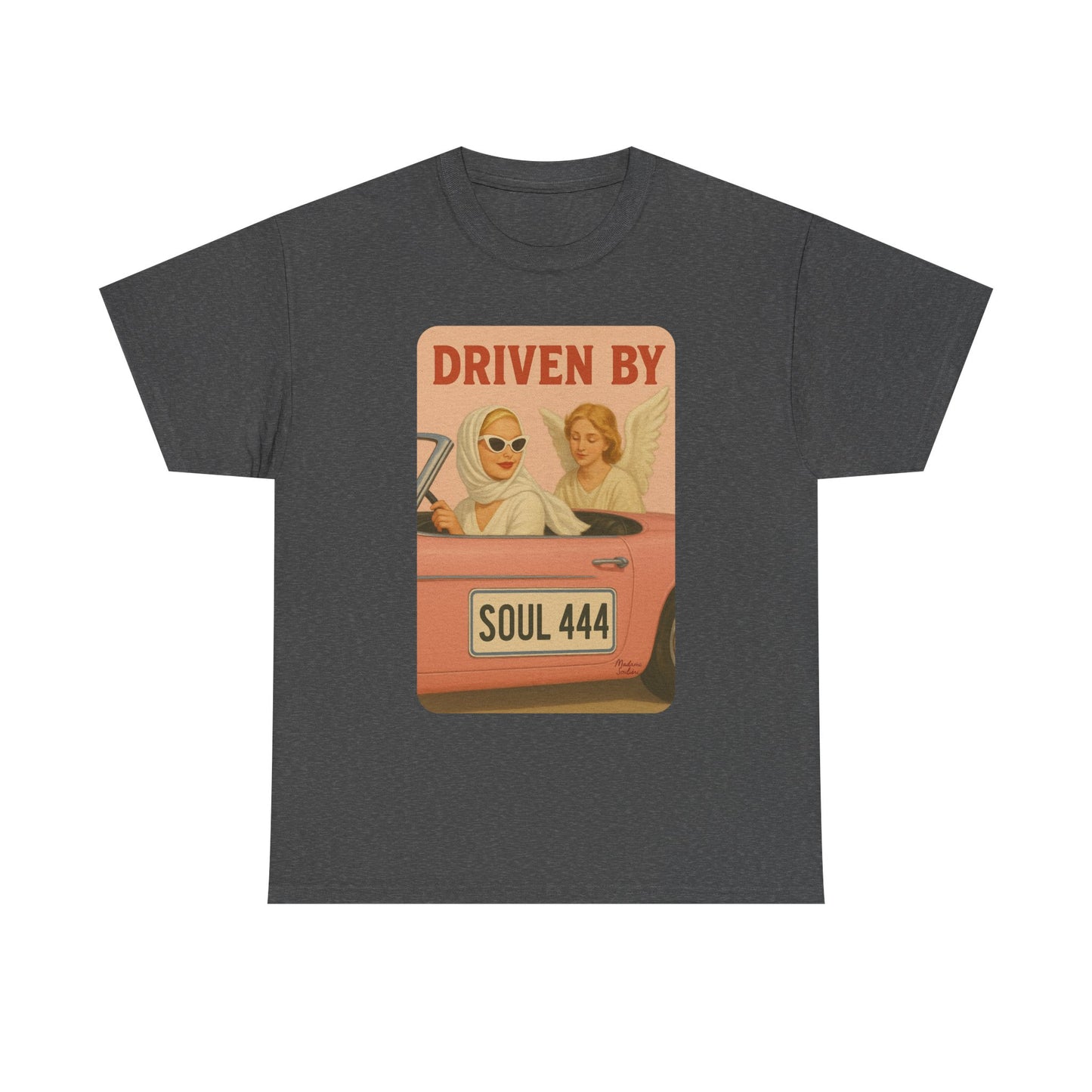 Driven by Soul 444 – Angel Number Retro Graphic Tee | Unisex Vintage Empowerment Shirt - Madame Soulière