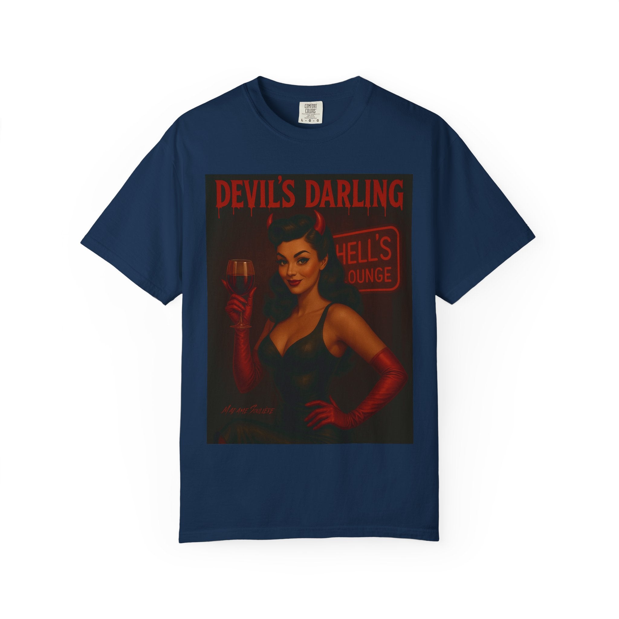 Devil’s Darling – Retro Pin-Up Devil Unisex T-Shirt