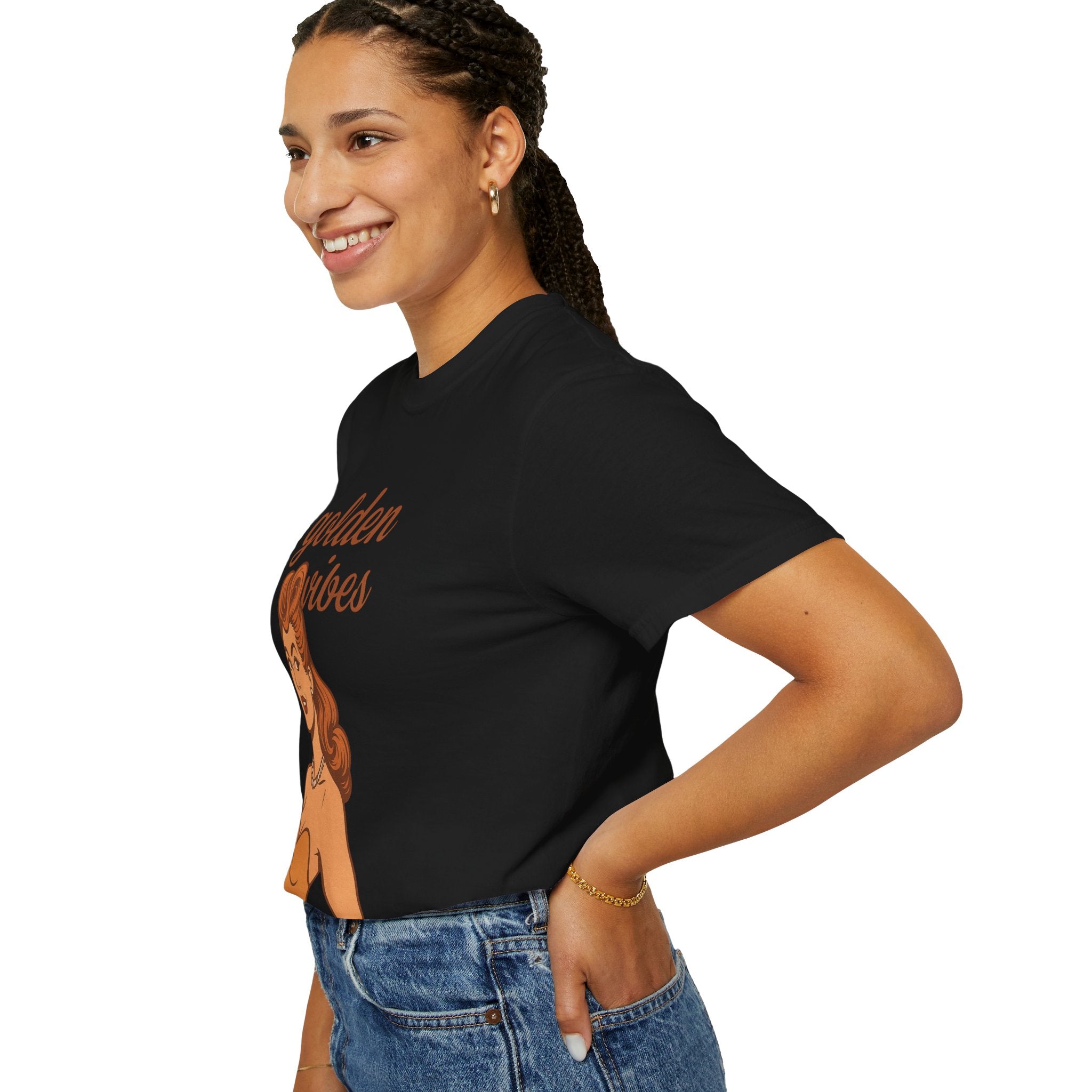 Golden Vibes – Retro Pin-Up Vintage T-Shirt