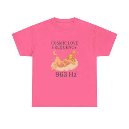 Cosmic Love Frequency 963 Hz Unisex T-Shirt – Retro Vintage Spiritual Graphic Tee, Angel Number Vibes, Feminine Pin Up Inspired Top - Madame Soulière