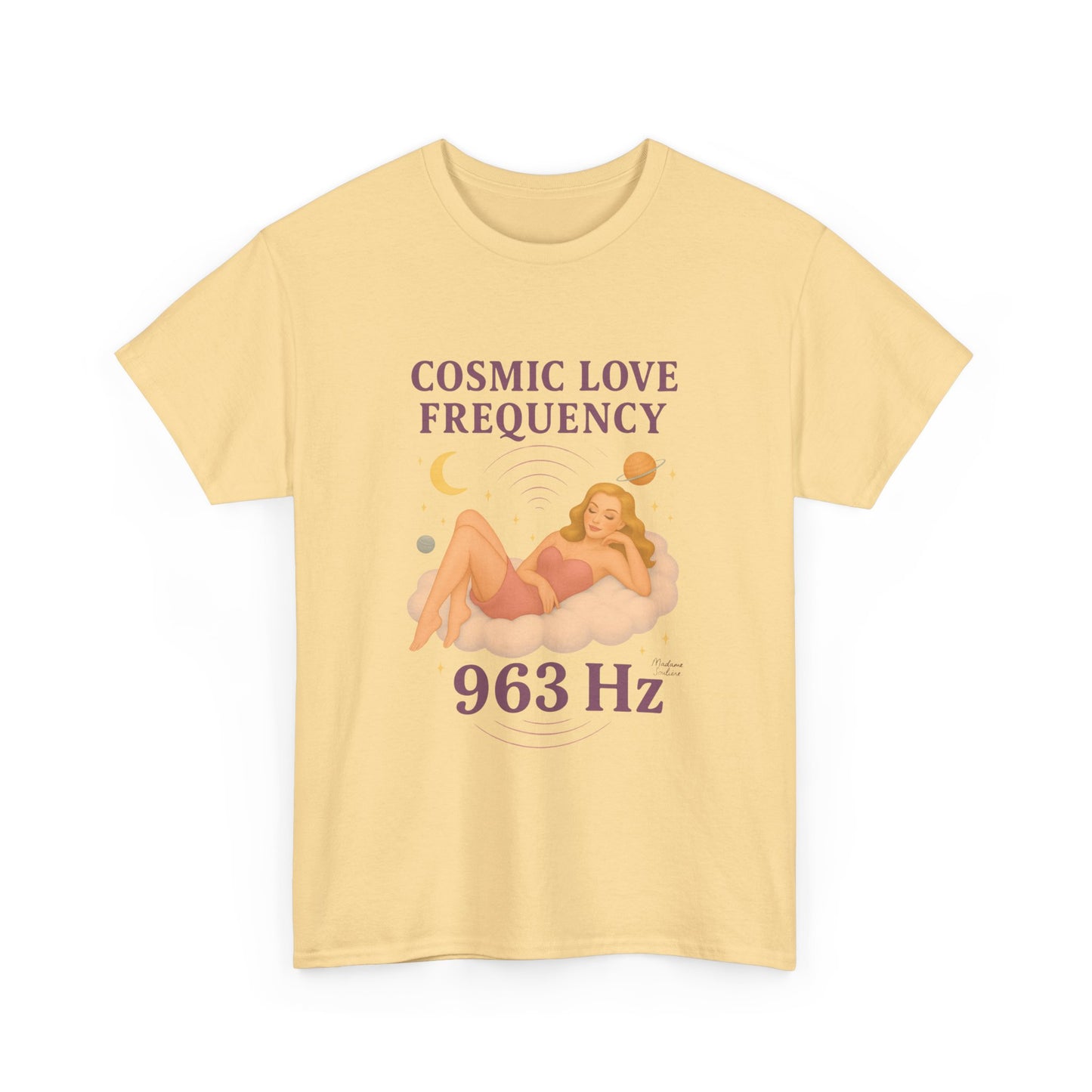 Cosmic Love Frequency 963 Hz Unisex T-Shirt – Retro Vintage Spiritual Graphic Tee, Angel Number Vibes, Feminine Pin Up Inspired Top - Madame Soulière