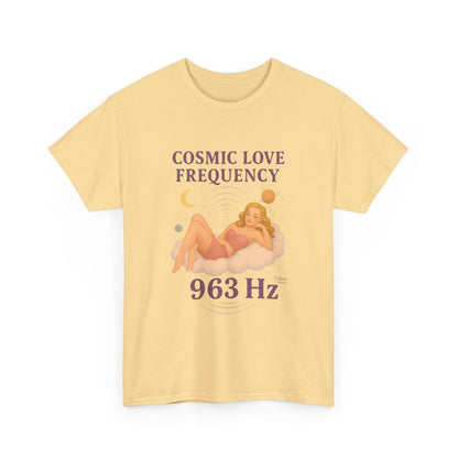 Cosmic Love Frequency 963 Hz Unisex T-Shirt – Retro Vintage Spiritual Graphic Tee, Angel Number Vibes, Feminine Pin Up Inspired Top - Madame Soulière