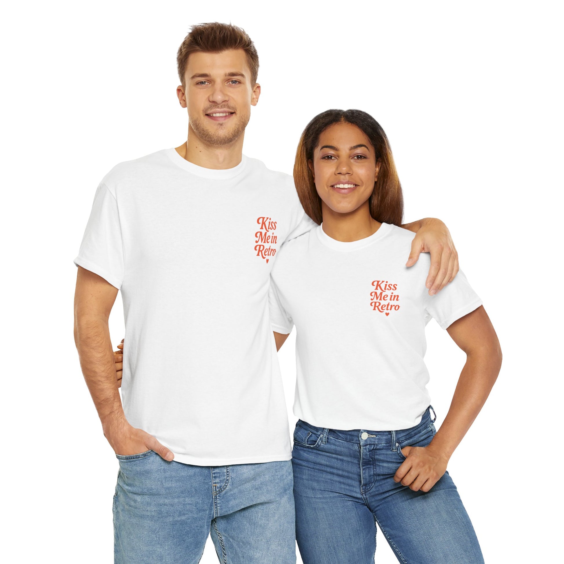 Retro Mini Slogan Unisex T-Shirt – Kiss Me in Retro Graphic Tee, Vintage Pin Up Inspired Top, 50s Rockabilly Style, Feminine Retro Statement Shirt - Madame Soulière