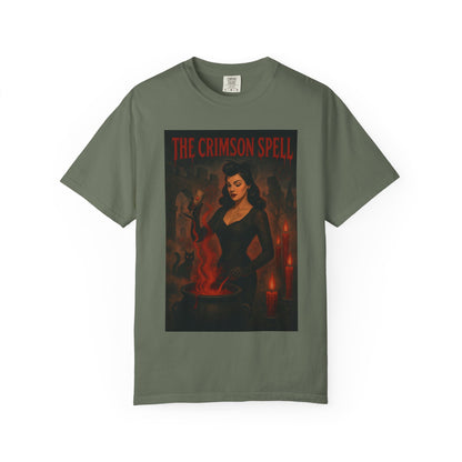 The Crimson Spell Halloween Unisex T-Shirt – Retro Witch Graphic Tee, Vintage Horror Spooky Top,  Scary Season Shirt - Madame Soulière