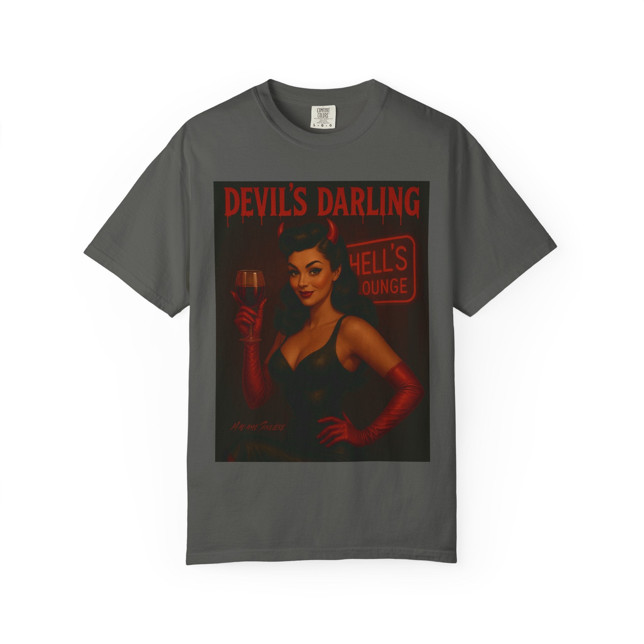 Devil’s Darling – Retro Pin-Up Devil Unisex T-Shirt