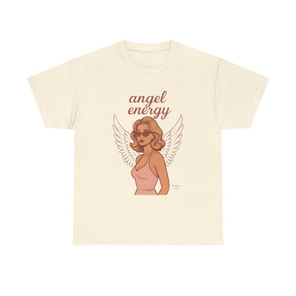 Angel Energy Unisex T-Shirt – Vintage Retro Graphic Tee, Spiritual Pin Up Shirt, Feminine Aesthetic Empowerment Top - Madame Soulière