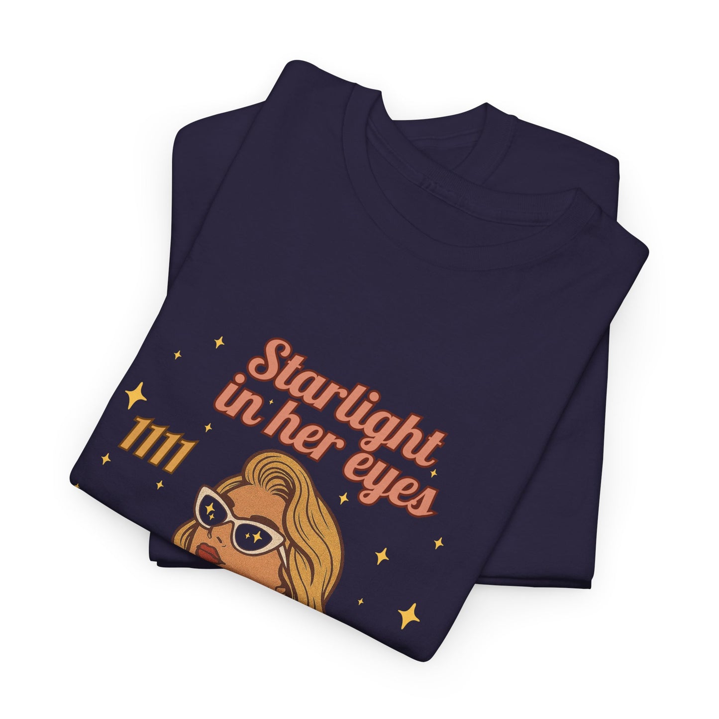 Starlight in Her Eyes – 1111 Angel Number Retro T-Shirt | Unisex Spiritual Vintage Tee - Madame Soulière