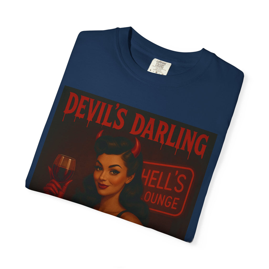 Devil’s Darling – Retro Pin-Up Devil Unisex T-Shirt