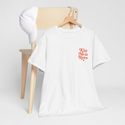 Retro Mini Slogan Unisex T-Shirt – Kiss Me in Retro Graphic Tee, Vintage Pin Up Inspired Top, 50s Rockabilly Style, Feminine Retro Statement Shirt - Madame Soulière