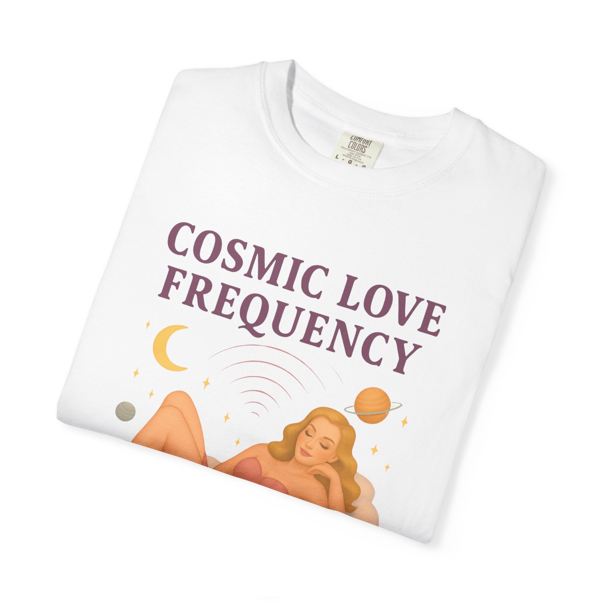 Cosmic Feminine Frequency – Retro Pin-Up Vintage T-Shirt