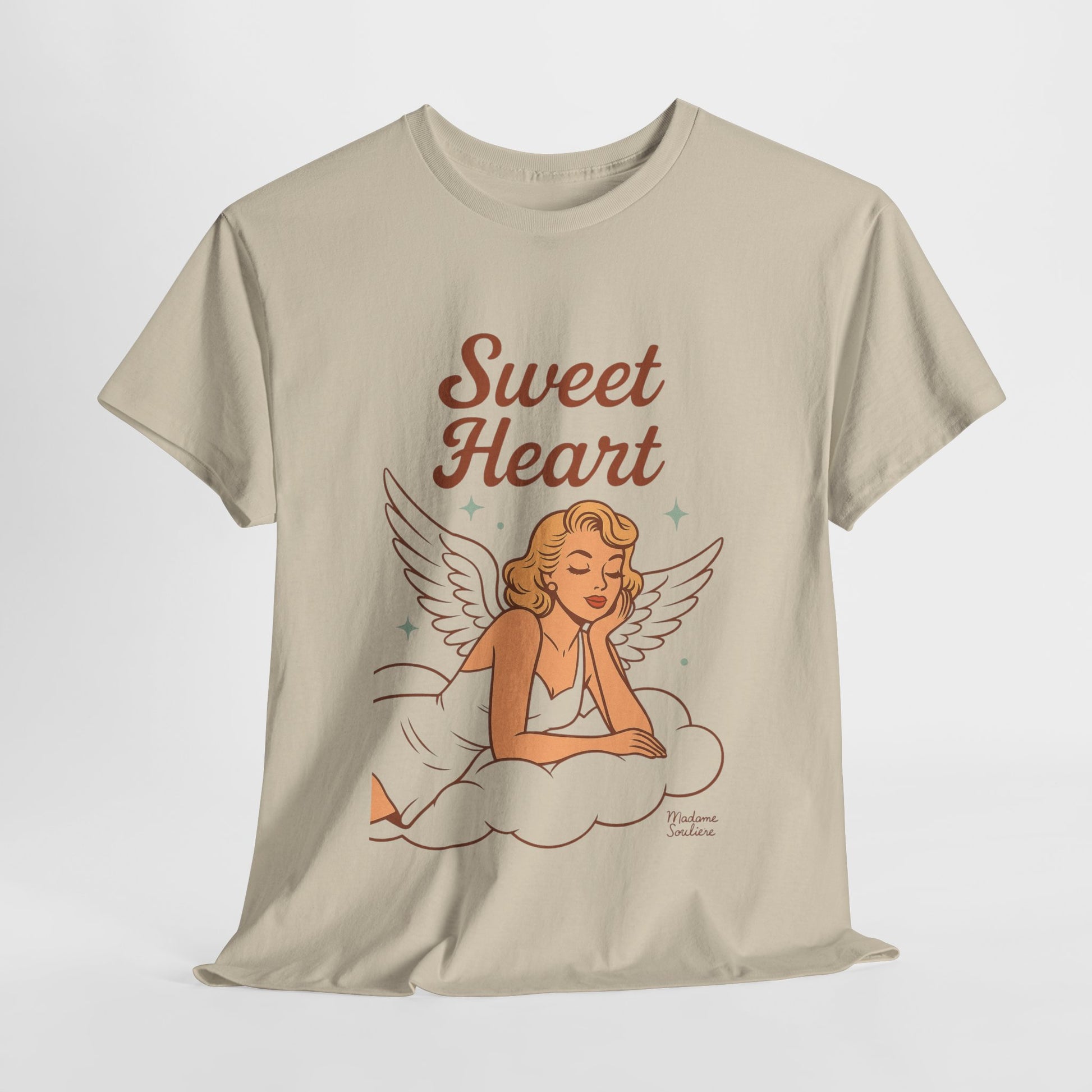 Sweet Heart Unisex T-Shirt – Retro Angel Graphic Tee, Vintage Pin Up Inspired Top, Feminine Heaven Sent Shirt - Madame Soulière