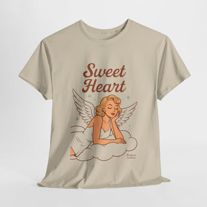 Sweet Heart Unisex T-Shirt – Retro Angel Graphic Tee, Vintage Pin Up Inspired Top, Feminine Heaven Sent Shirt - Madame Soulière